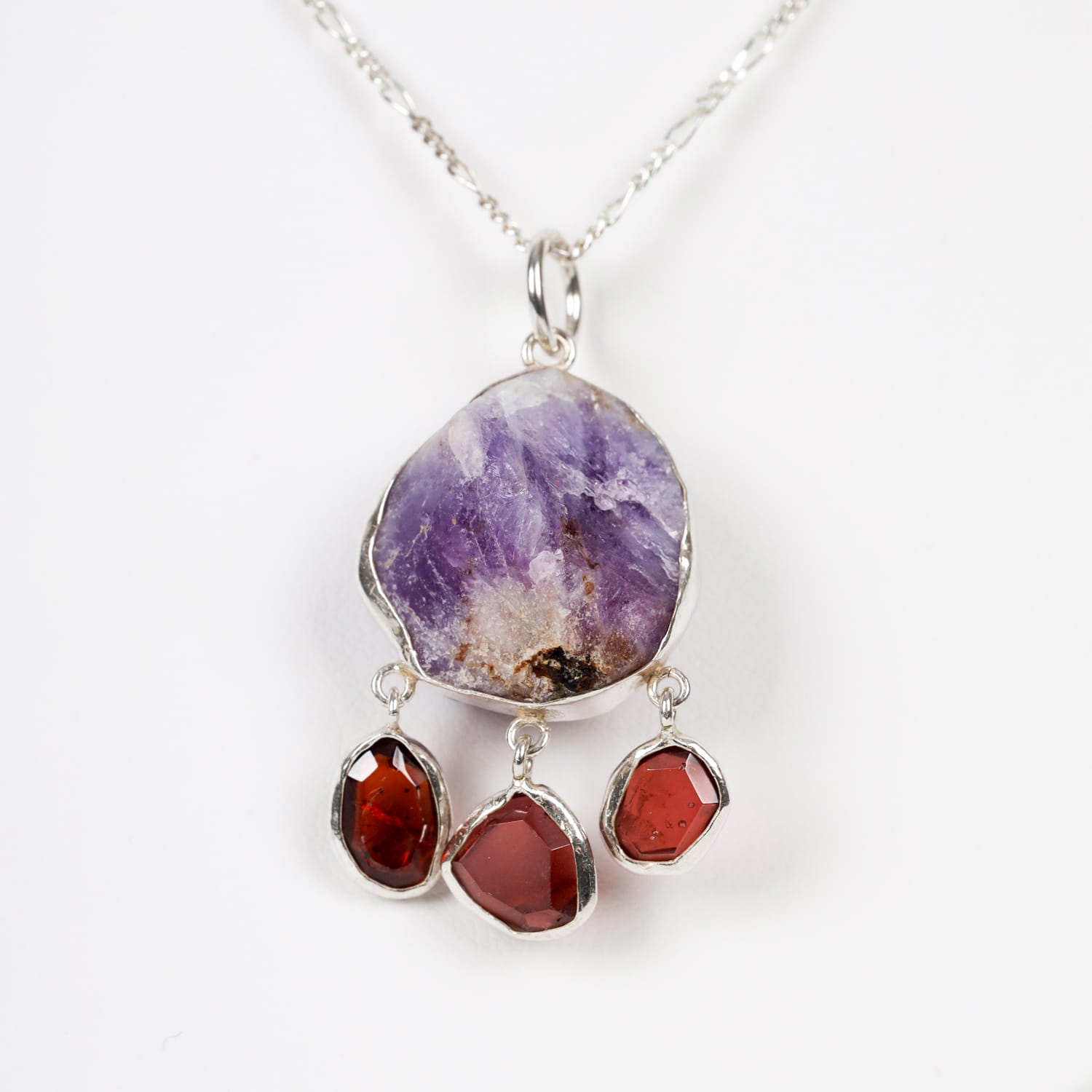 Afghan Handcrafted Amethyst & Garnet Gemstone Necklace