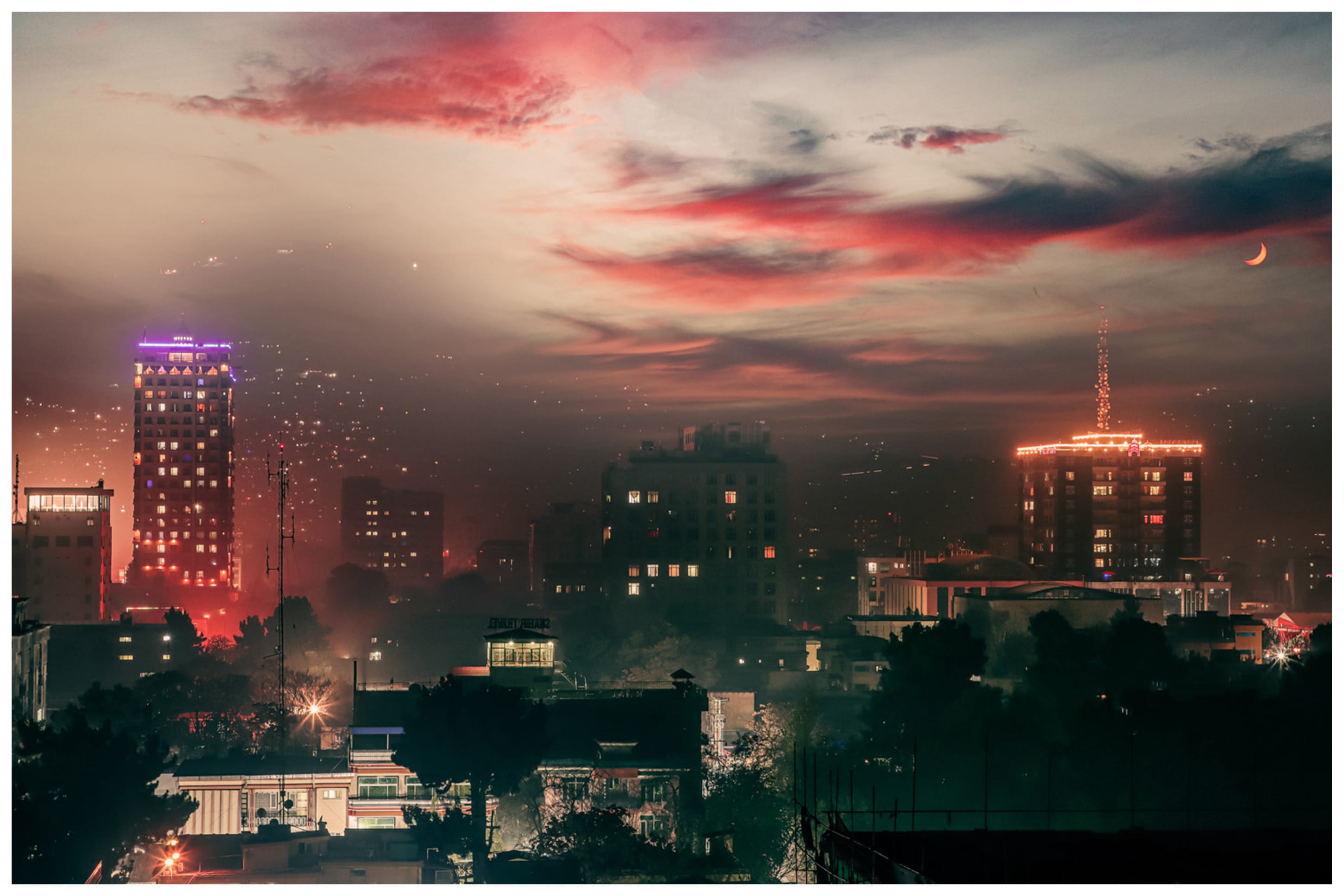 Kabul Night Cityscape