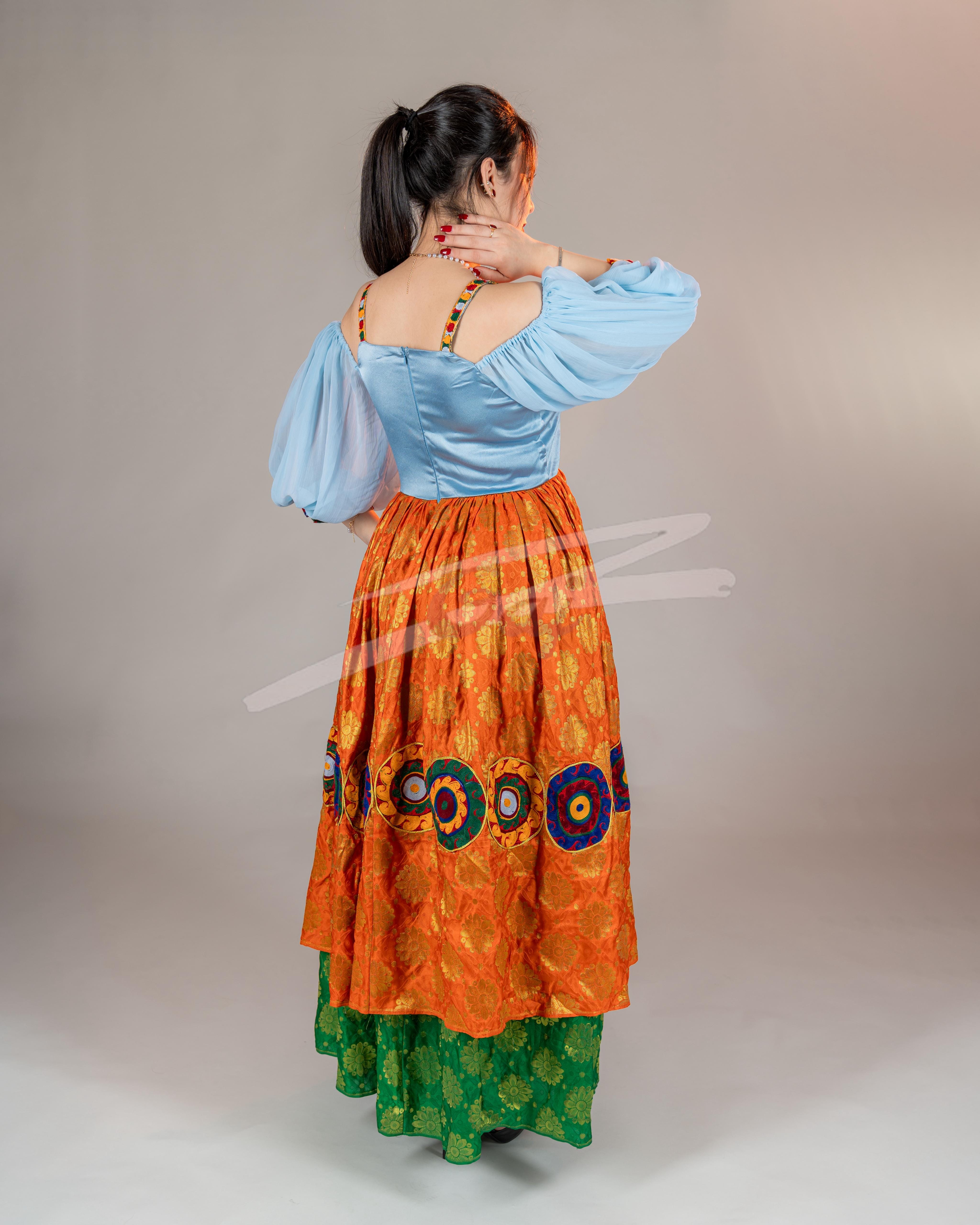 Elegant Banarasi and Satin Skirt