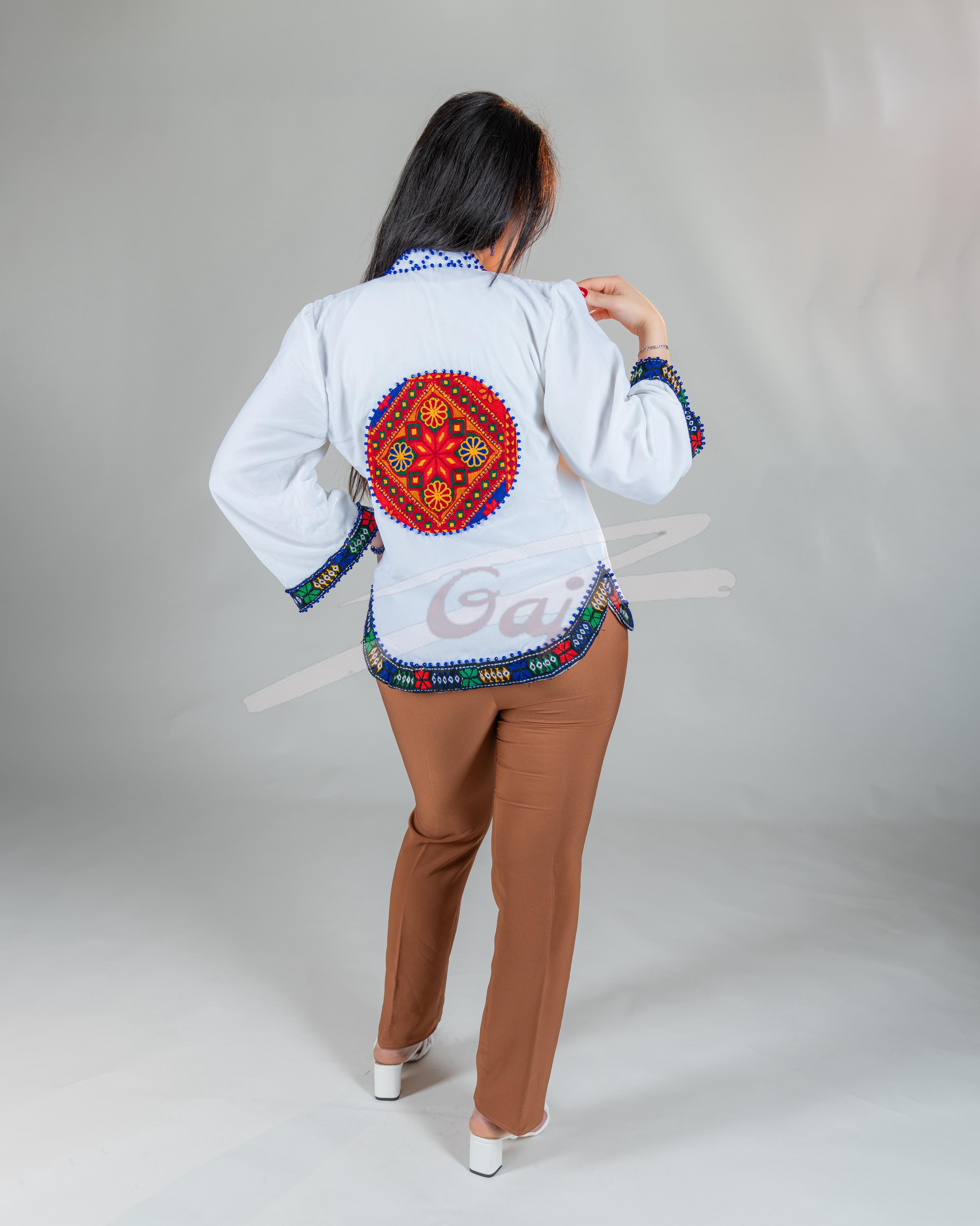 Elegant White Velvet Women Suit Set