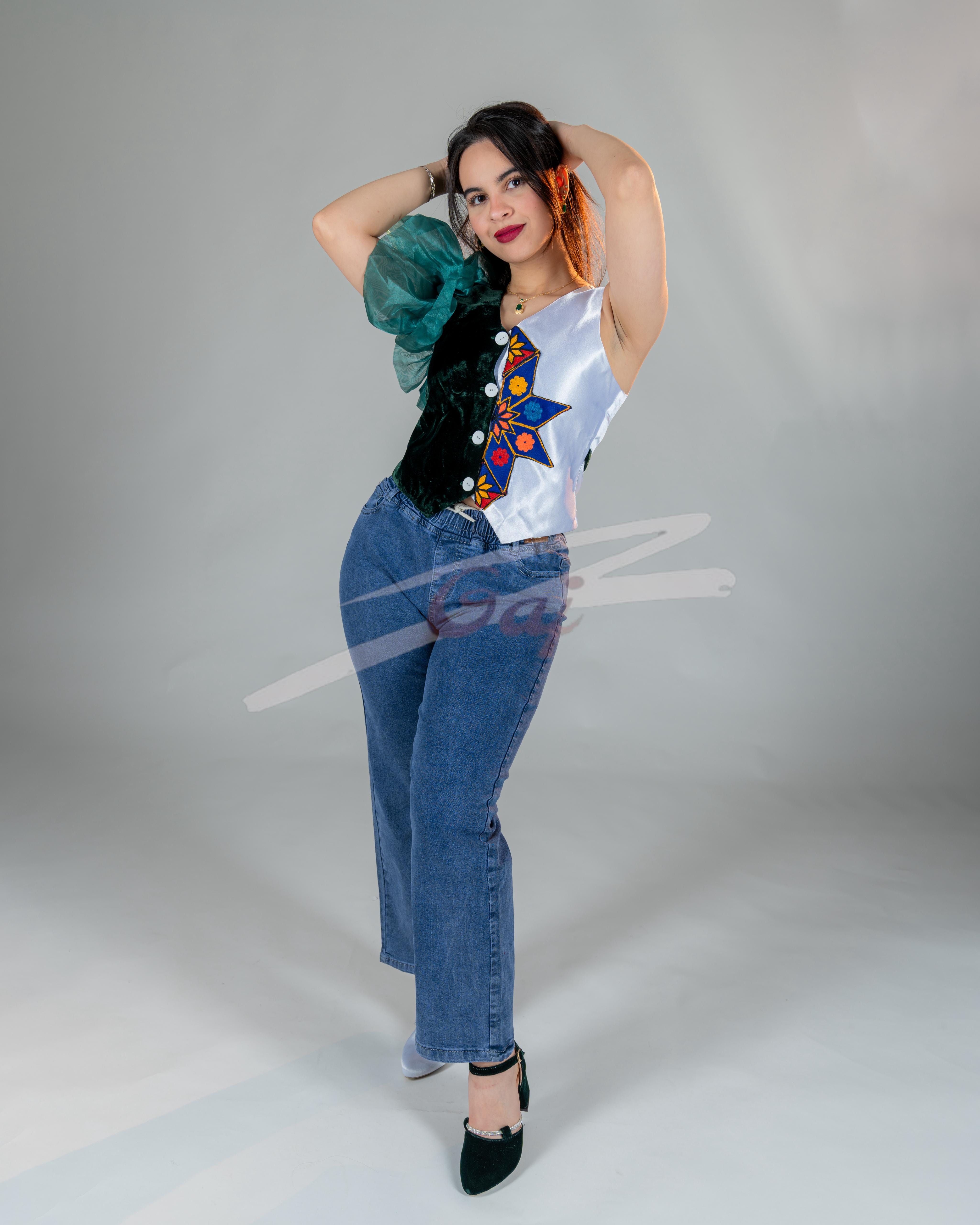 Elegant Satin and Velvet Women Outfit