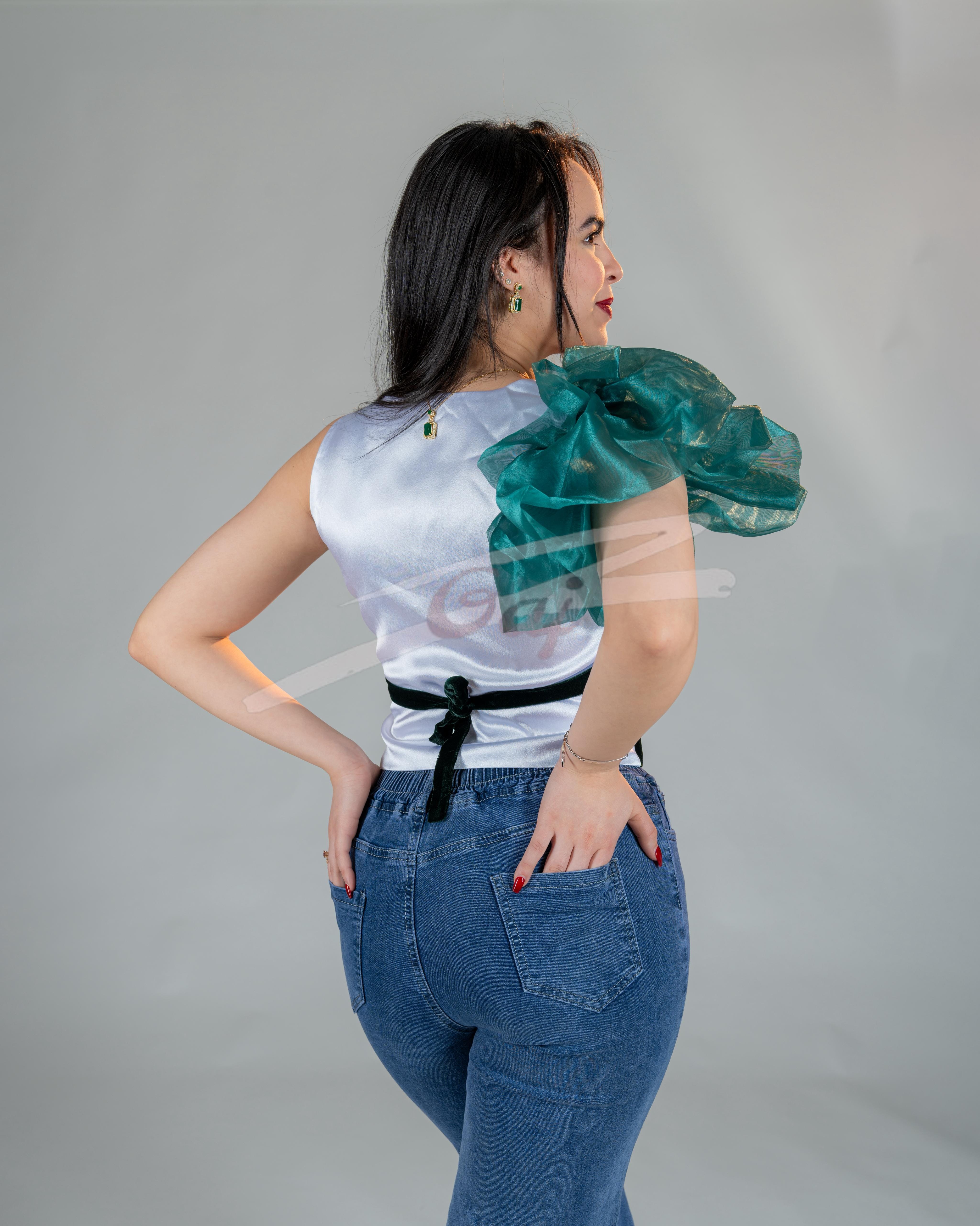 Elegant Satin and Velvet Women Outfit
