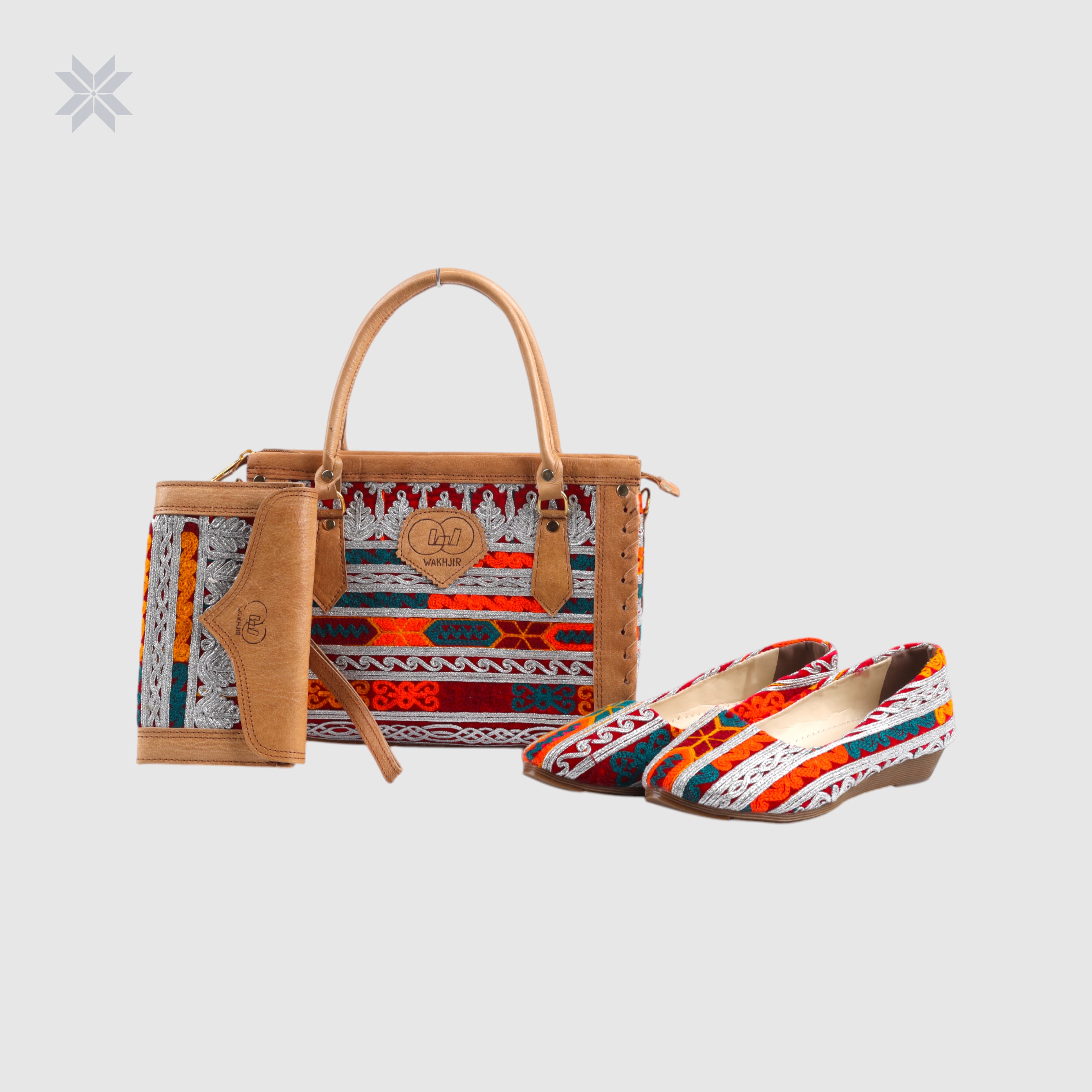 Handmade Afghan Bag, shoe and purse Set