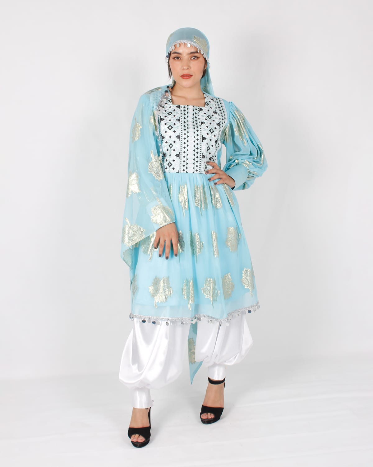 Beautiful Gande Afghani | Afghan Handmade Wedding Clothes - Cloth Sizes Women: Large - US