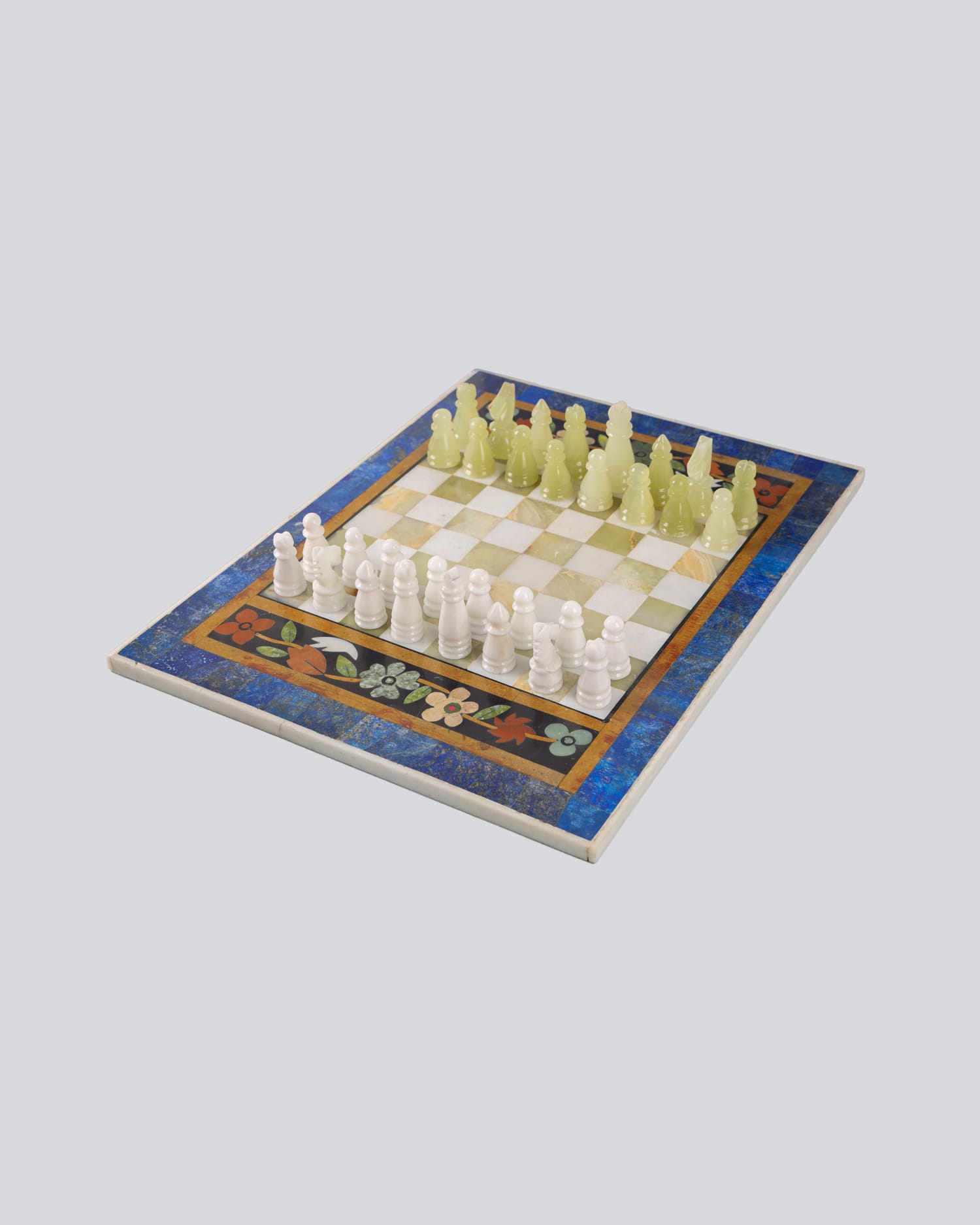 Handcrafted Lapis Lazuli Chess Set شطرنج میناتوری متوسط