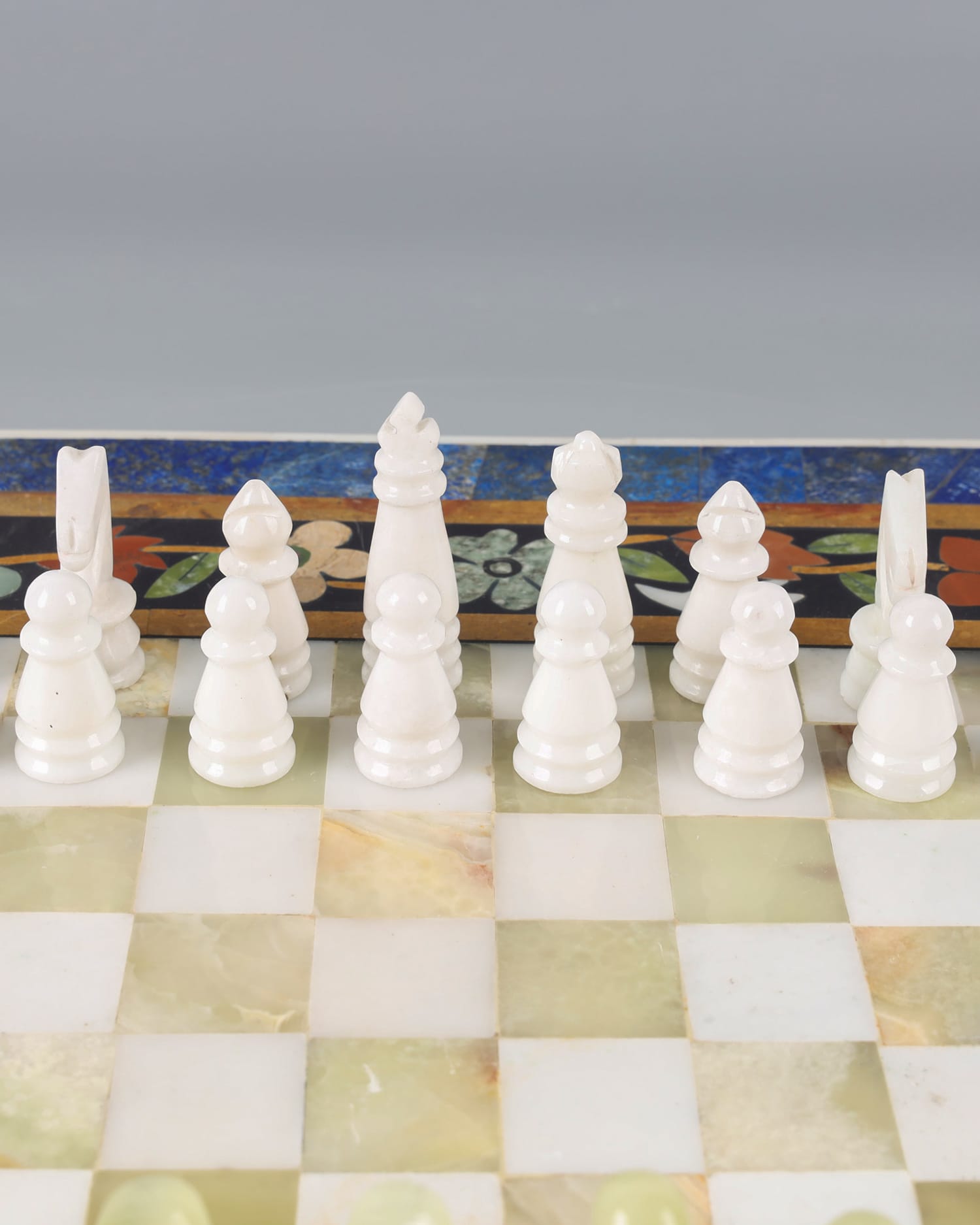 Handcrafted Lapis Lazuli Chess Set شطرنج میناتوری متوسط