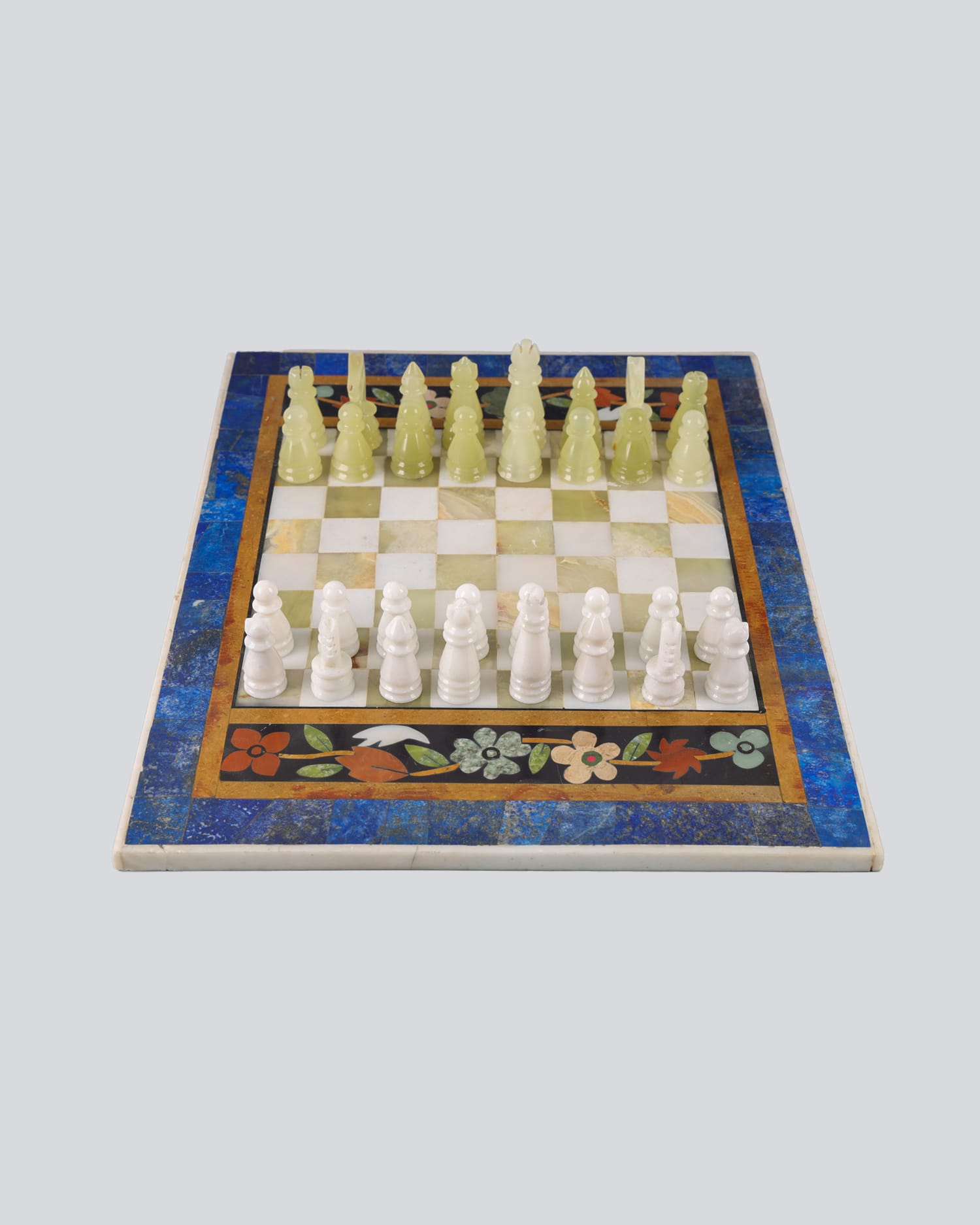 Handcrafted Lapis Lazuli Chess Set شطرنج میناتوری متوسط