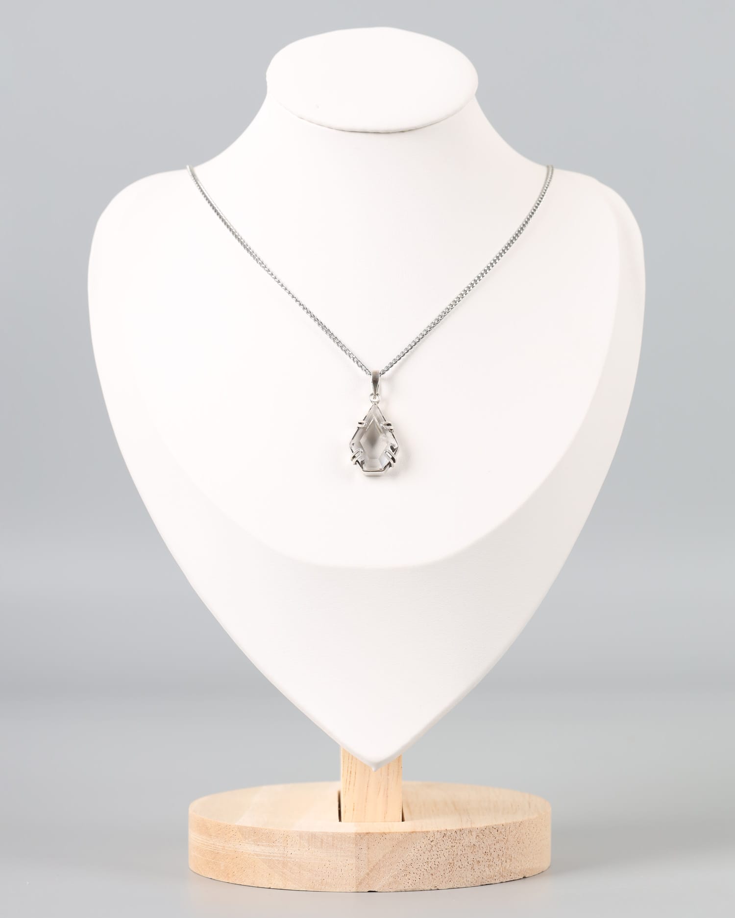 Crystal Pendant Necklace, Elegant Teardrop Design