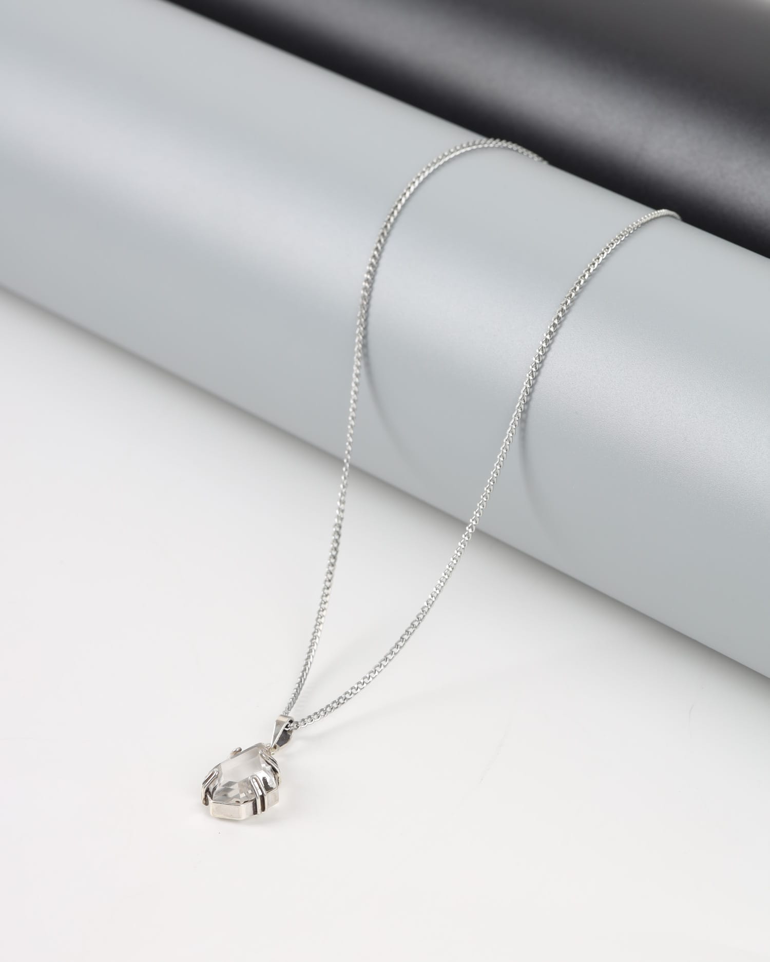 Crystal Pendant Necklace, Elegant Teardrop Design