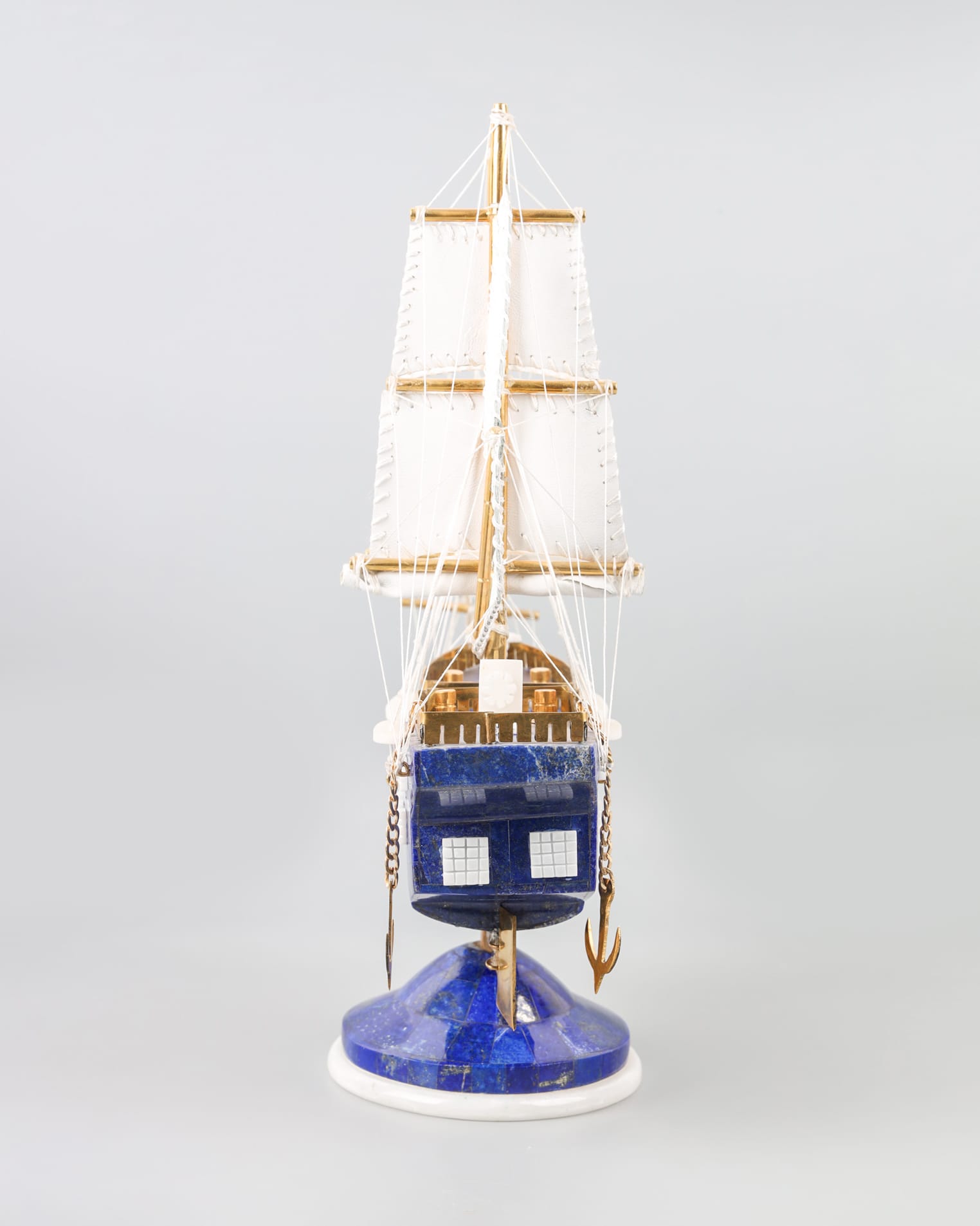 Lapis Lazuli Ship Model Decorative