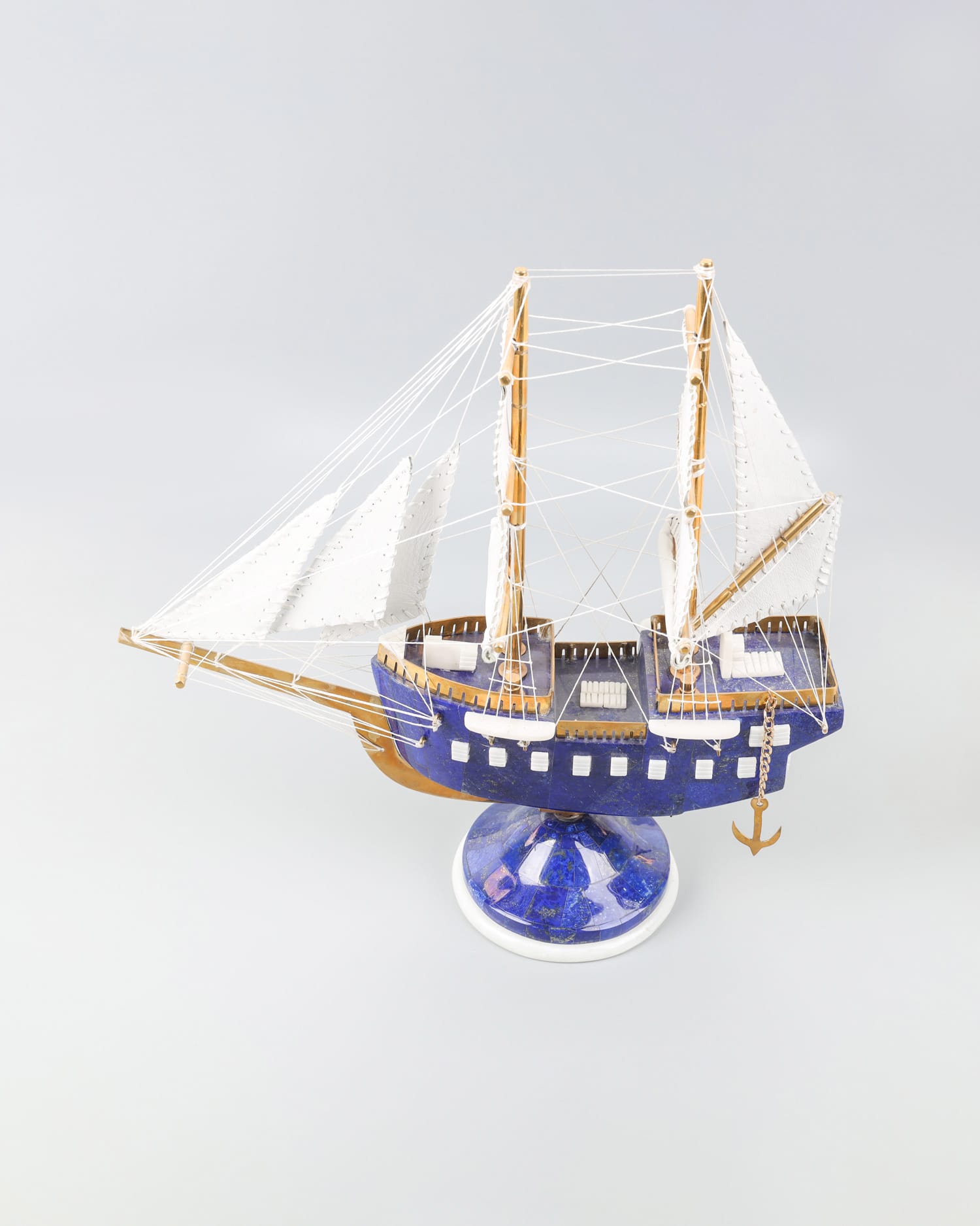 Lapis Lazuli Ship Model Decorative