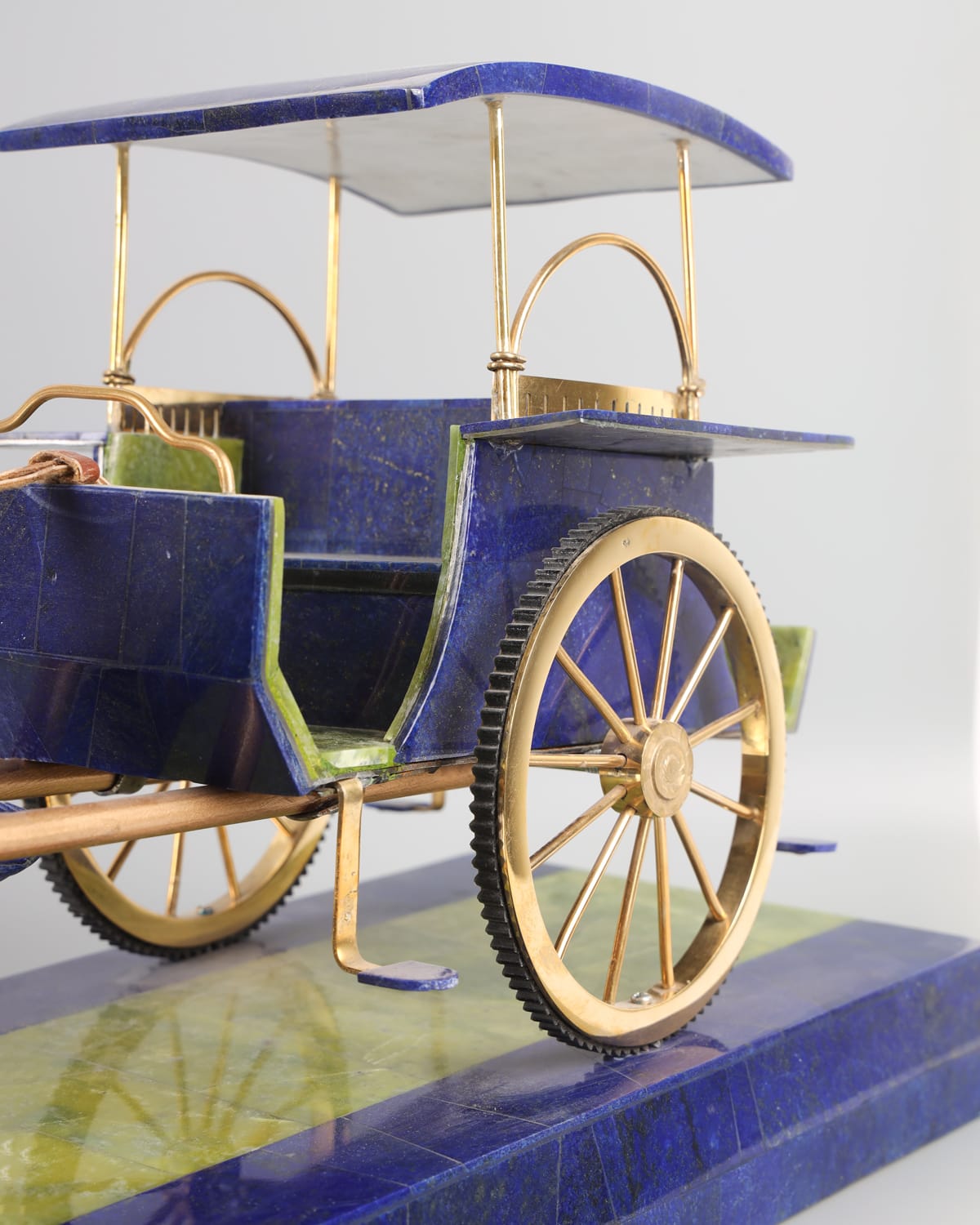 Horse-Drawn Cart Model -Lapis Lazuli Stone