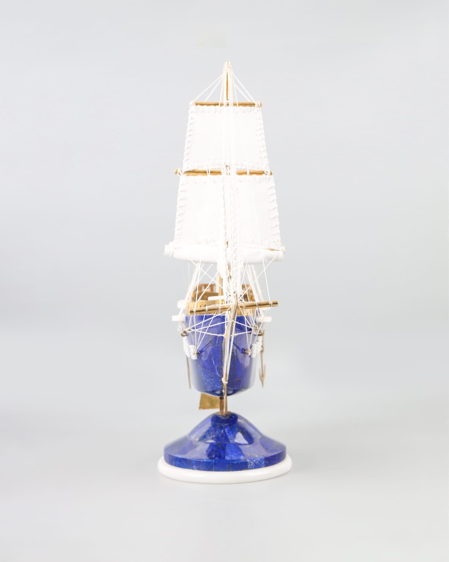 Lapis Lazuli Ship Model Decorative