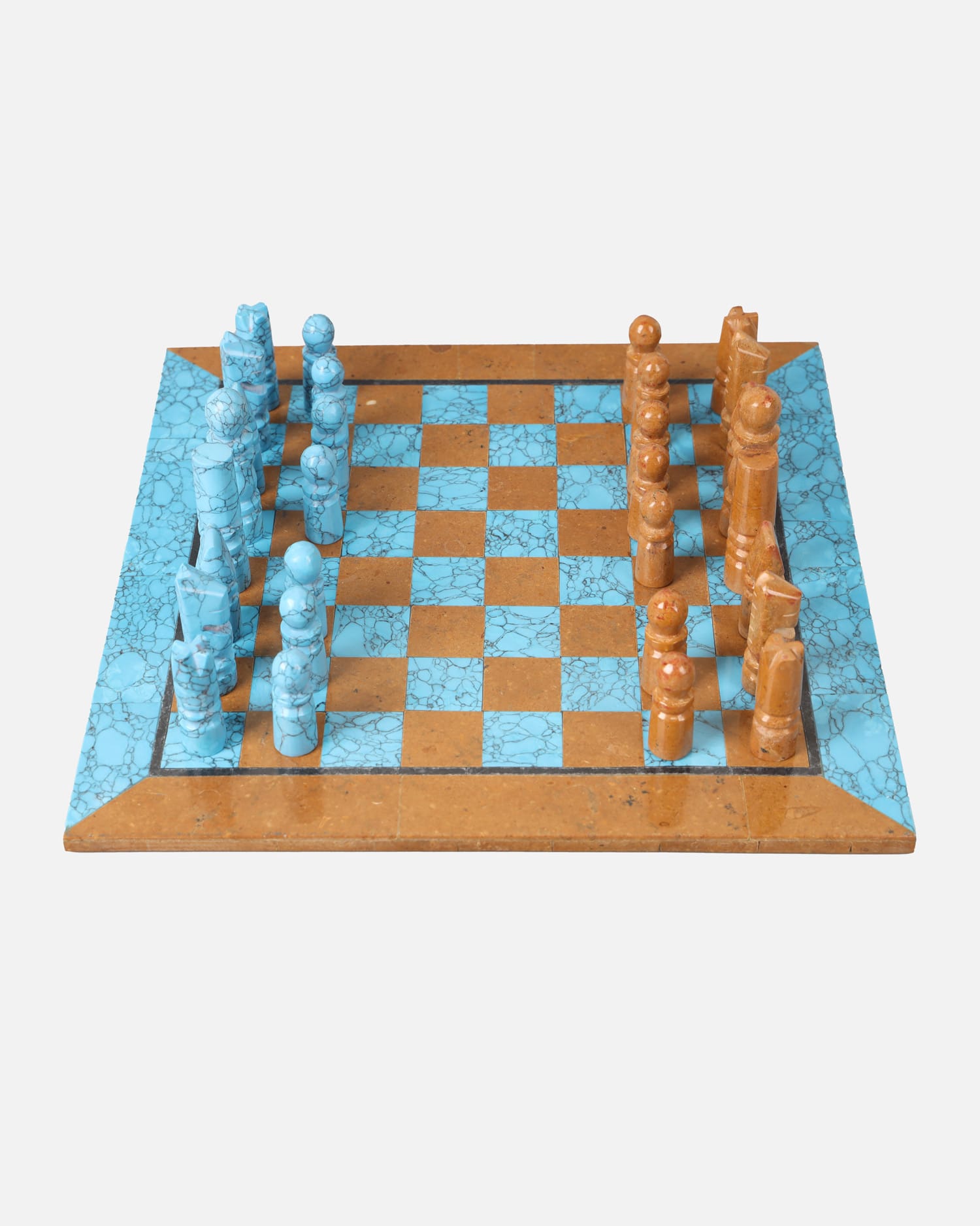 Turquoise Chess Set | Handcrafted Marble Chessboard