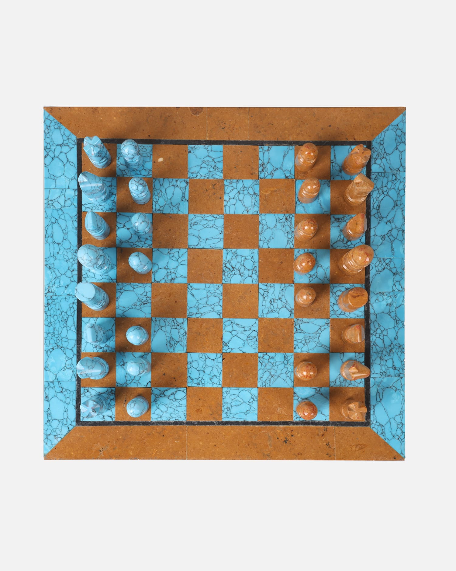 Turquoise Chess Set | Handcrafted Marble Chessboard