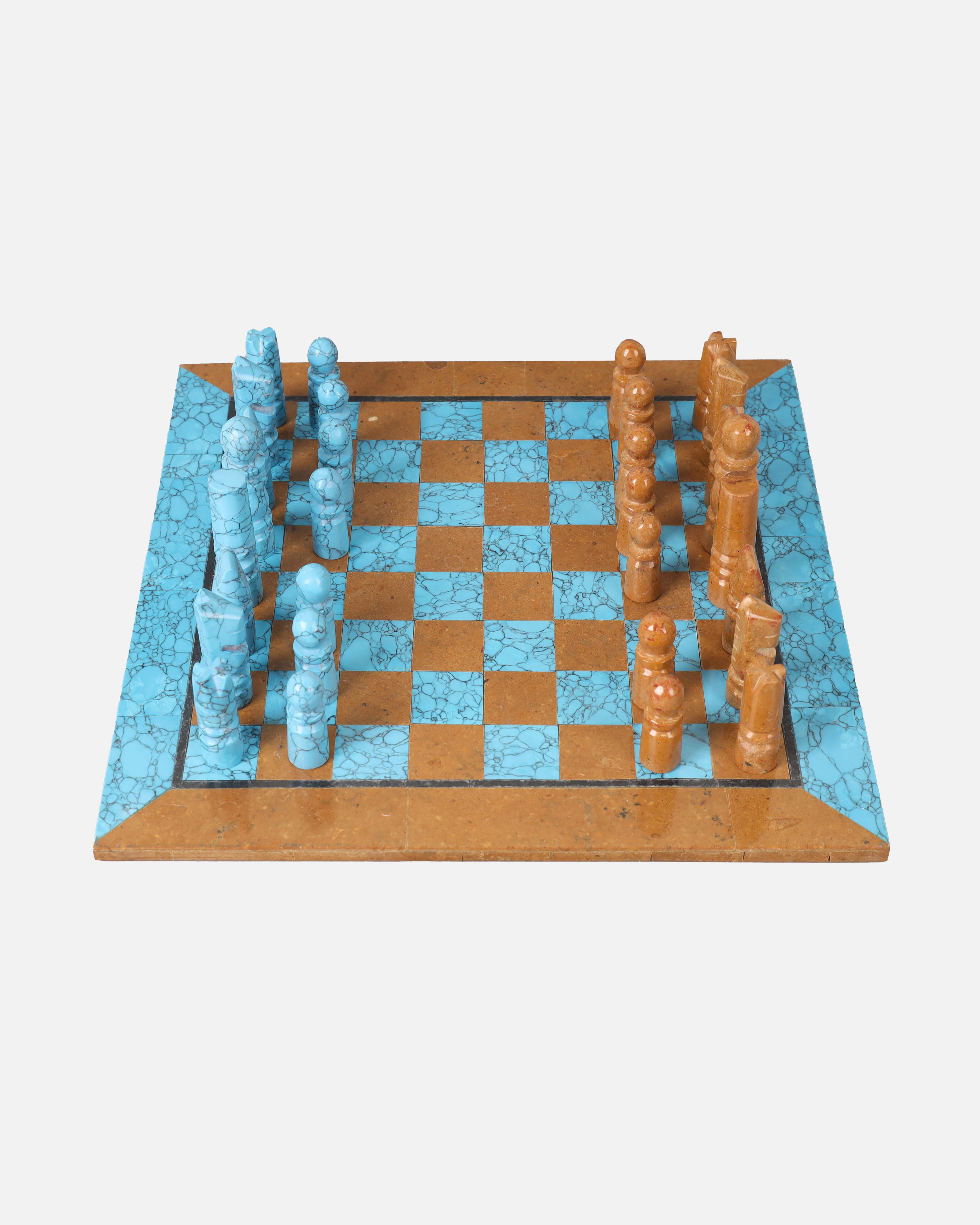 Turquoise Chess Set | Handcrafted Marble Chessboard