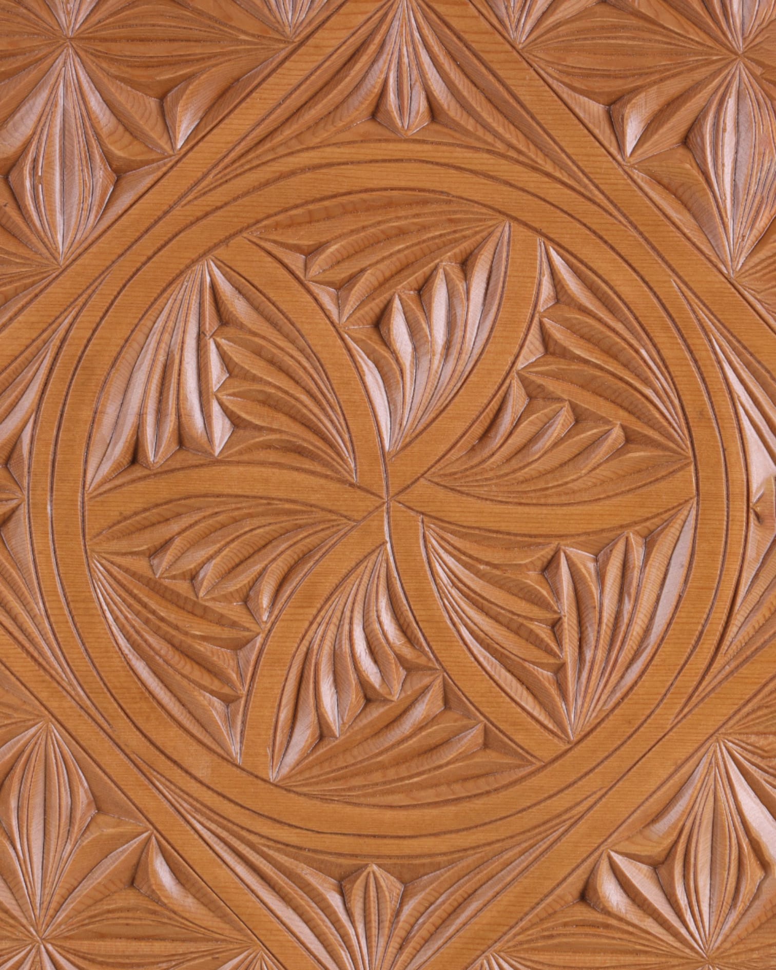 Nuristani Design Wooden Frame Artwork | Handcrafted Archa Wood Carving | 50 x 44.5 cm