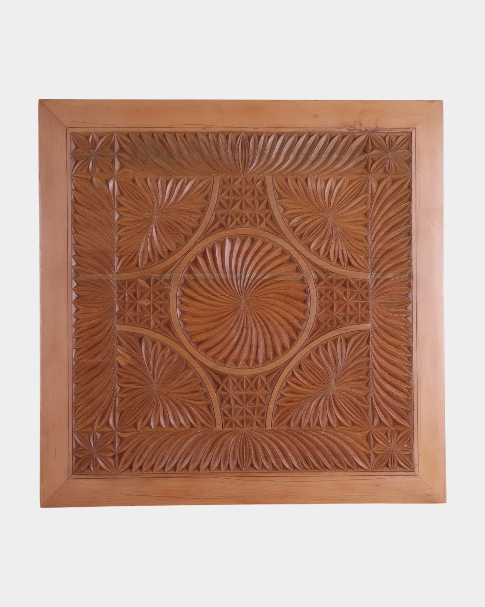 Handcrafted Nuristani Design Wooden Artwork | Archa Wood Carving | 61 x 61 cm