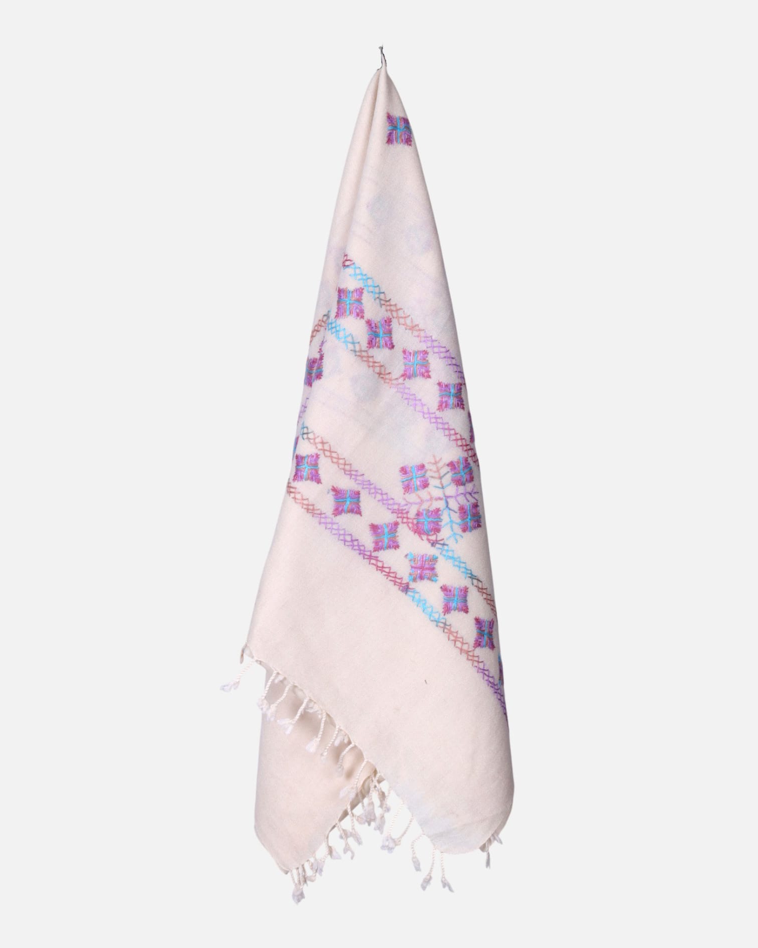 Wool Shawl | Handwoven Traditional Shalani with Colorful Embroidery