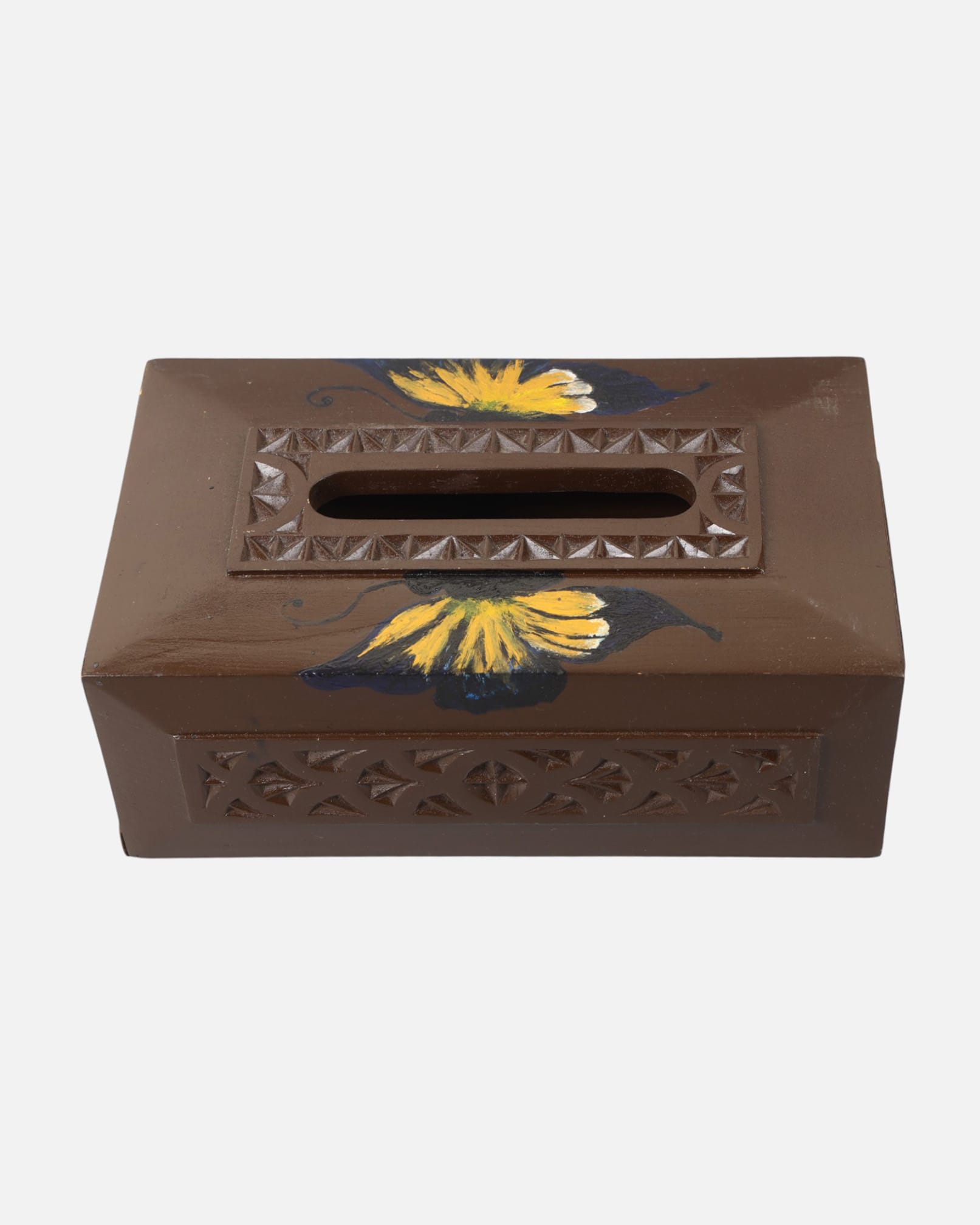 Handcrafted Butterfly Wood Box | Nurestani Carved and Painted