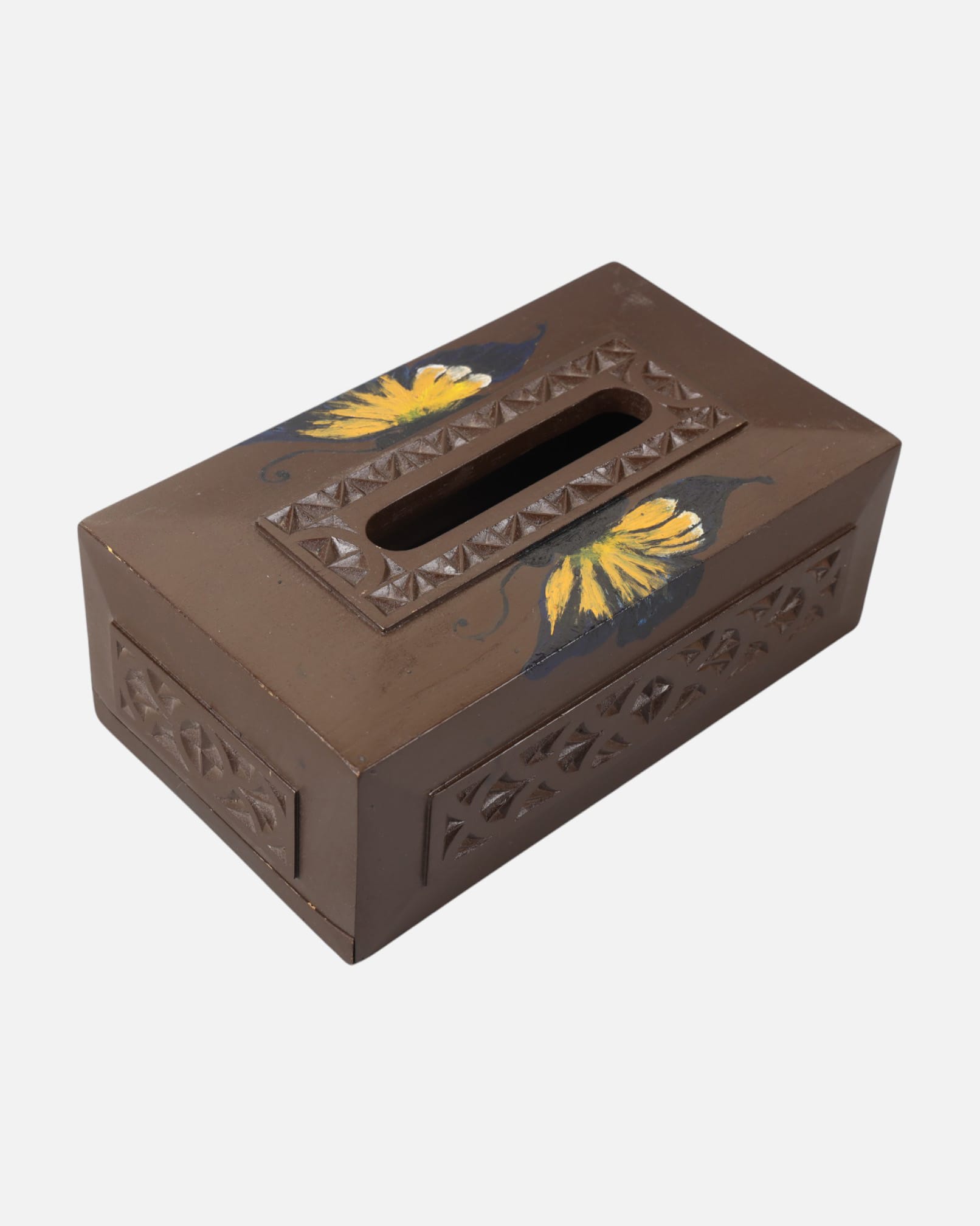 Handcrafted Butterfly Wood Box | Nurestani Carved and Painted