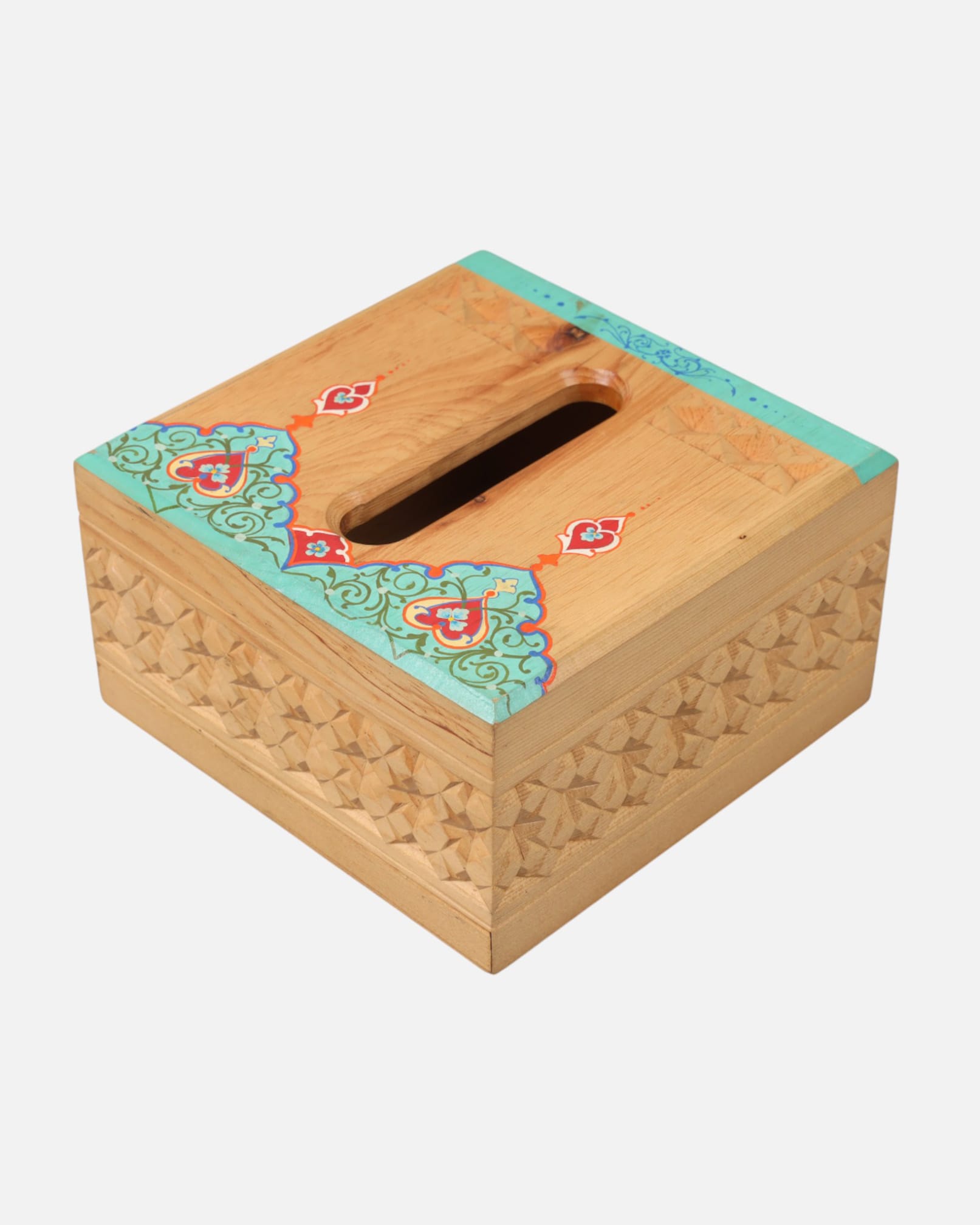 Handcrafted Cube Shaped Paper Holder | Afghan Wood Carving