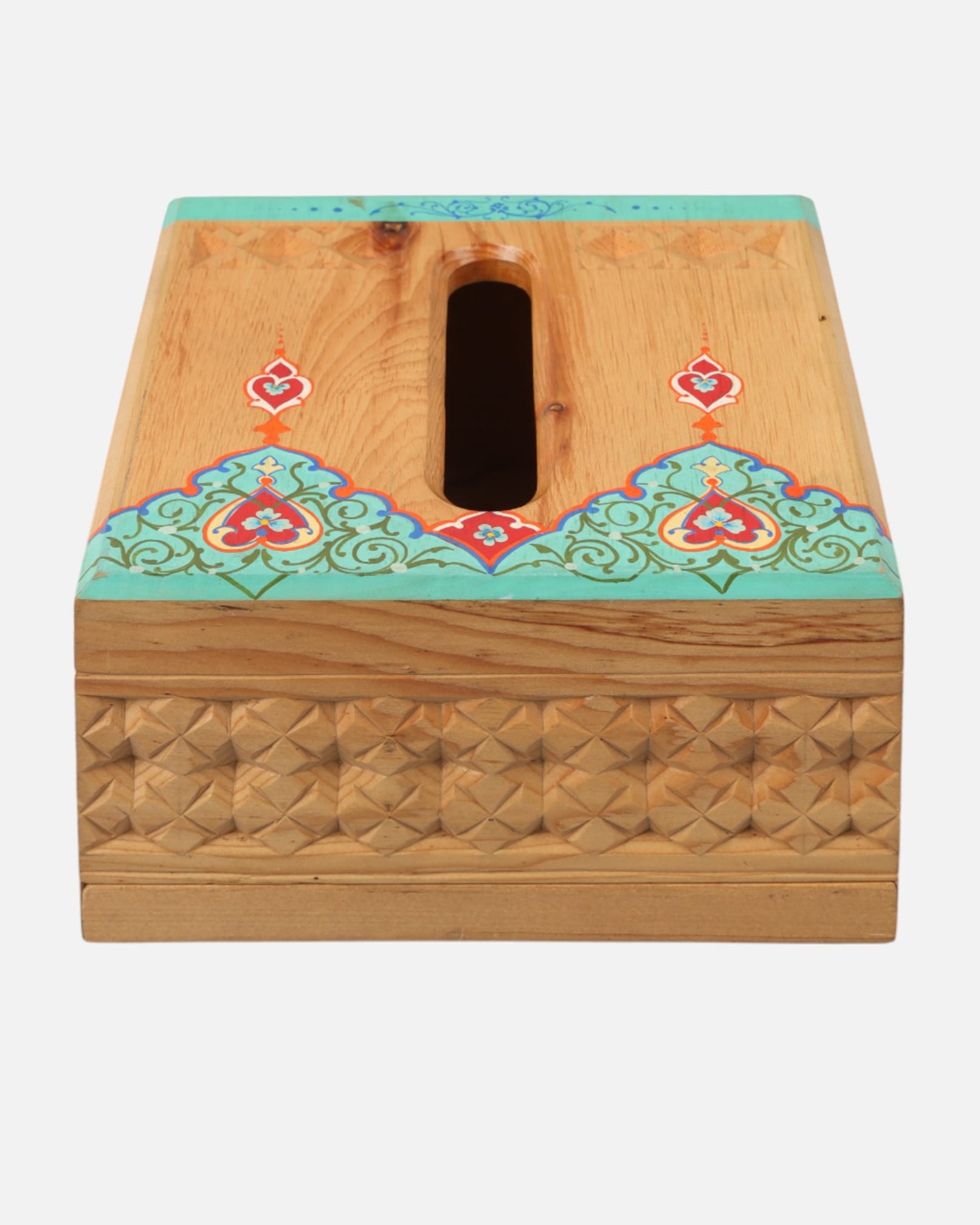 Handcrafted Cube Shaped Paper Holder | Afghan Wood Carving