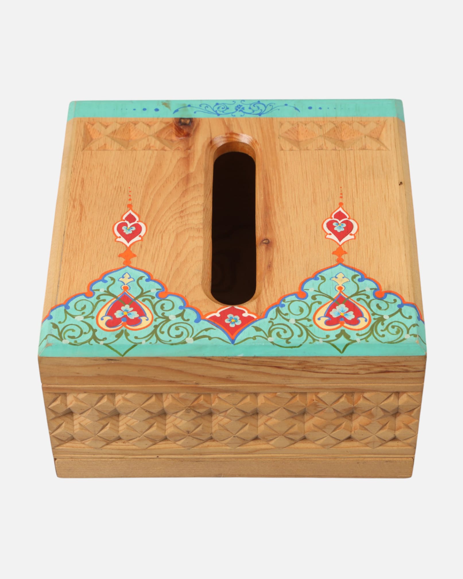 Handcrafted Cube Shaped Paper Holder | Afghan Wood Carving