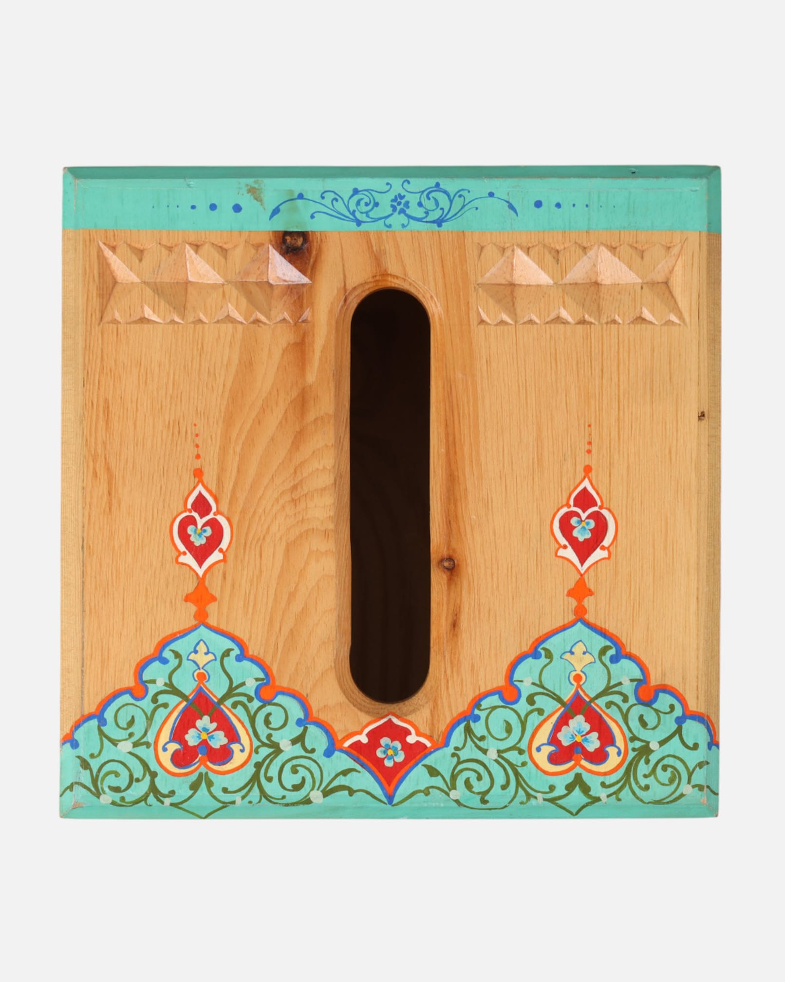 Handcrafted Cube Shaped Paper Holder | Afghan Wood Carving