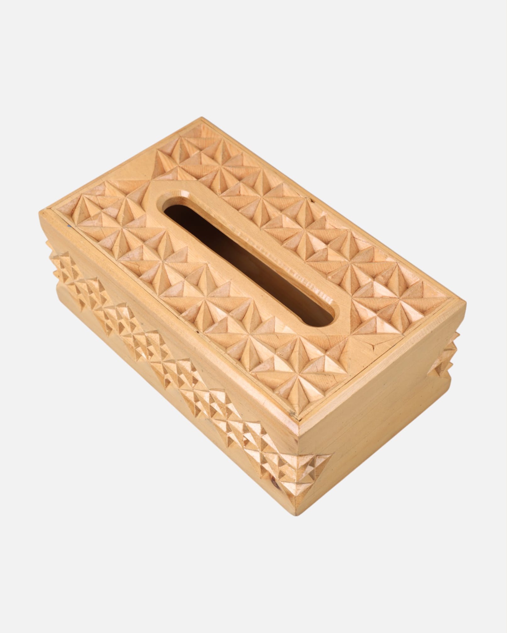 Handcrafted Cube Shaped Paper Holder | Archa Wood Carving with Intricate Designs