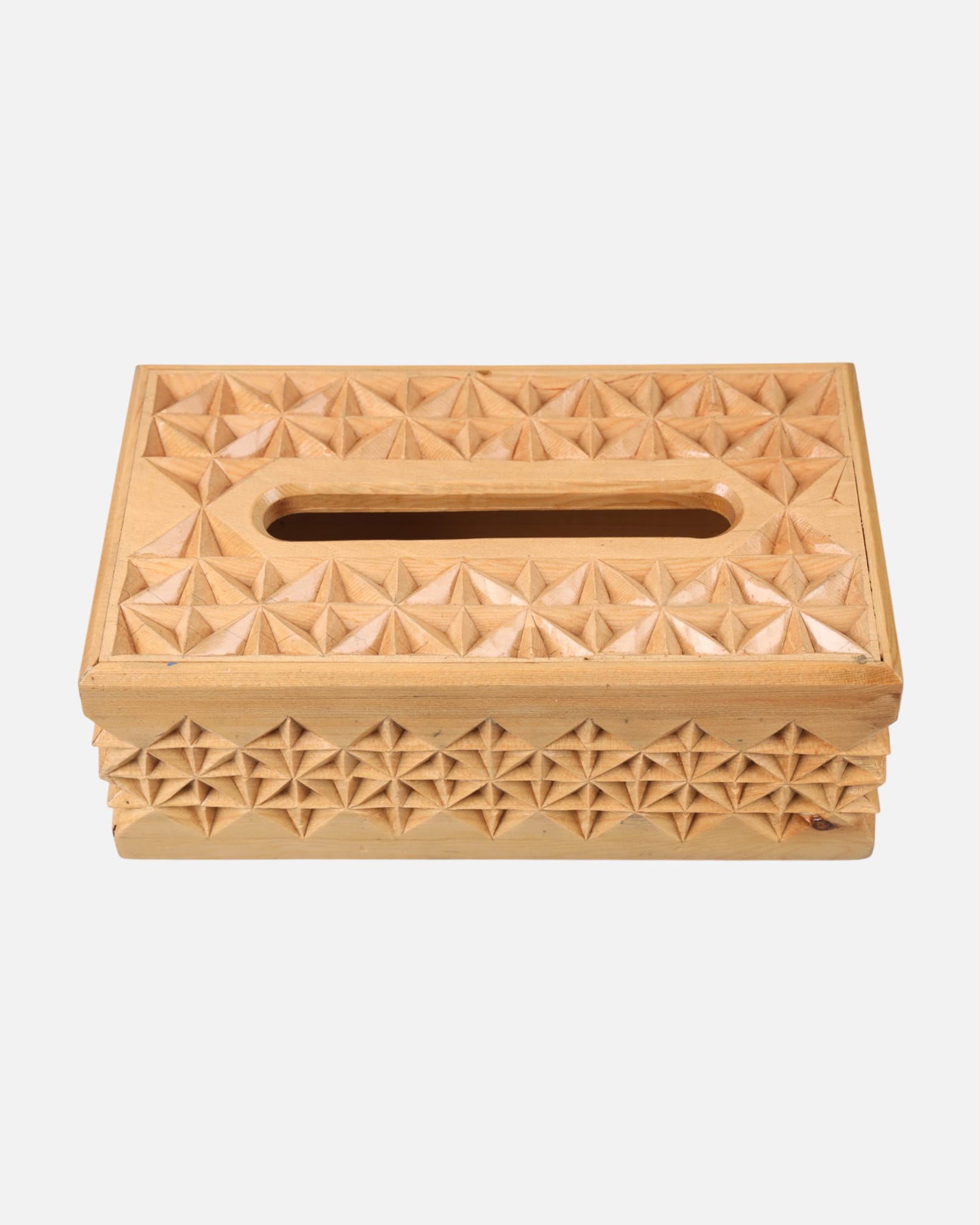 Handcrafted Cube Shaped Paper Holder | Archa Wood Carving with Intricate Designs
