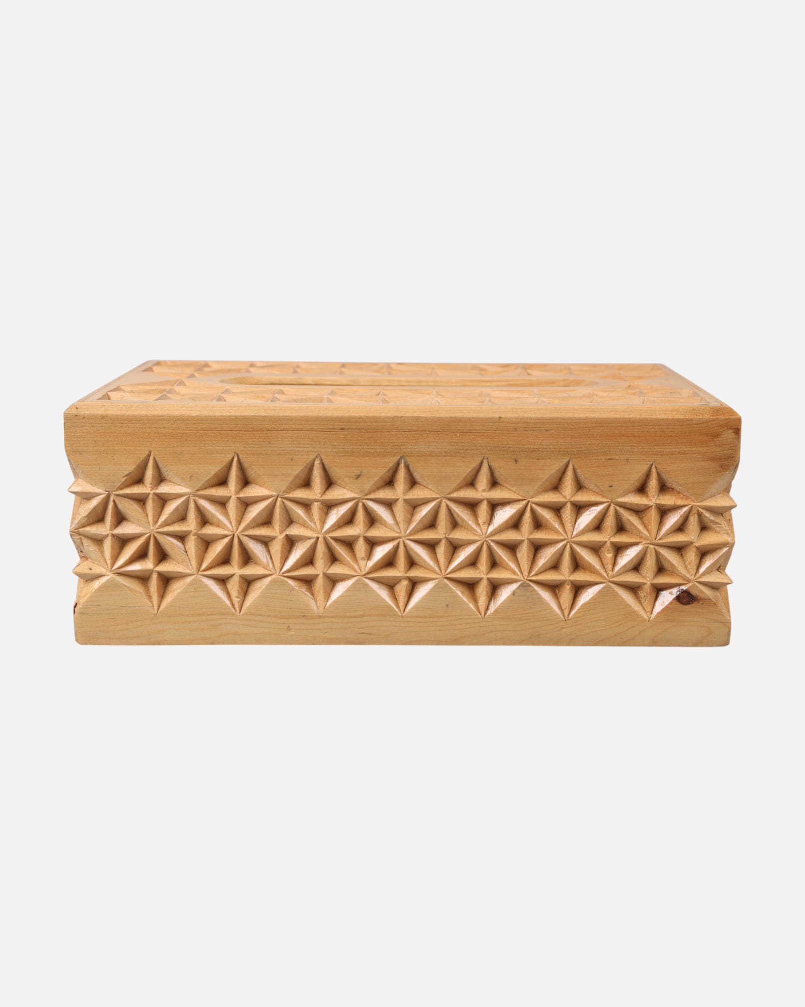 Handcrafted Cube Shaped Paper Holder | Archa Wood Carving with Intricate Designs