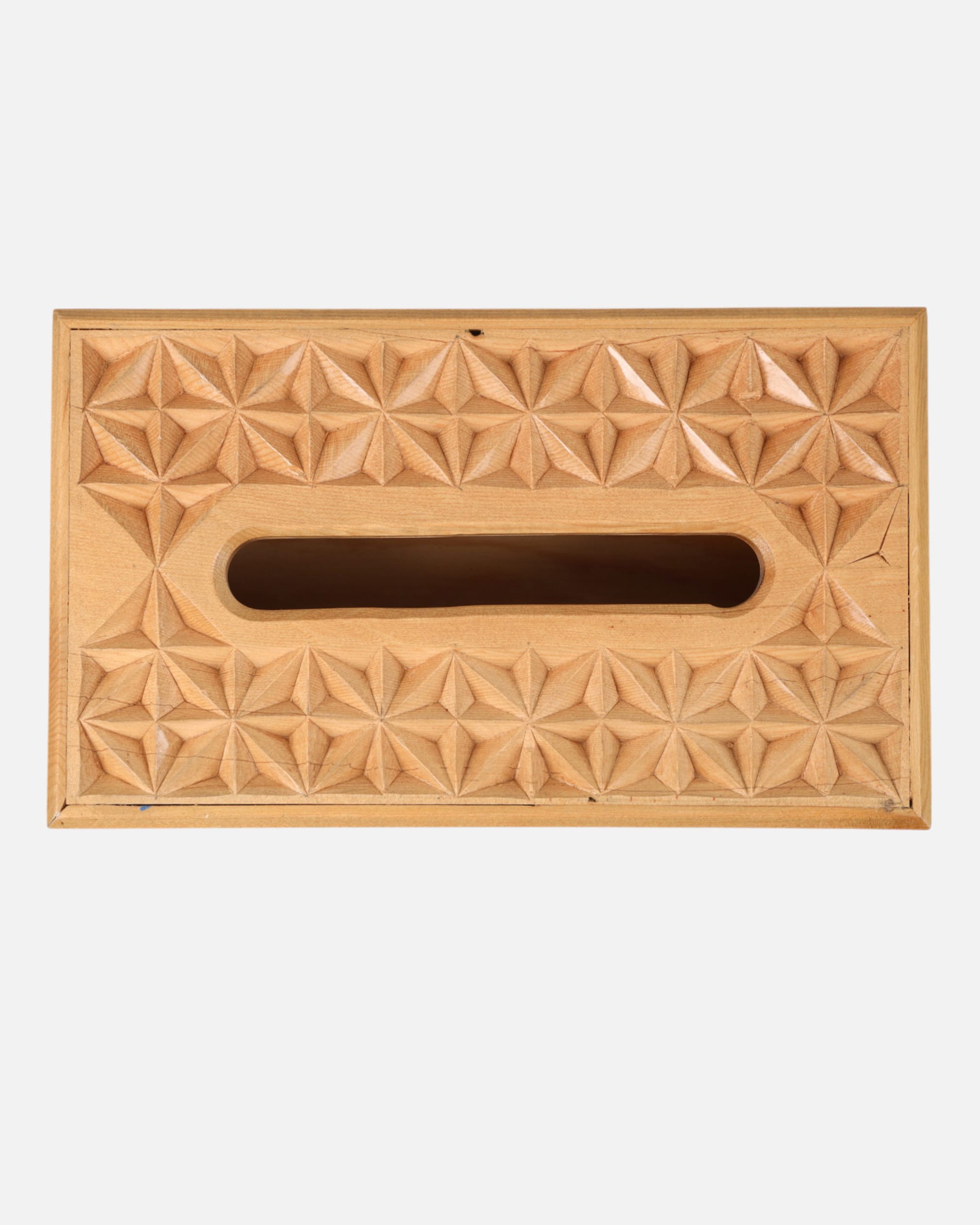 Handcrafted Cube Shaped Paper Holder | Archa Wood Carving with Intricate Designs