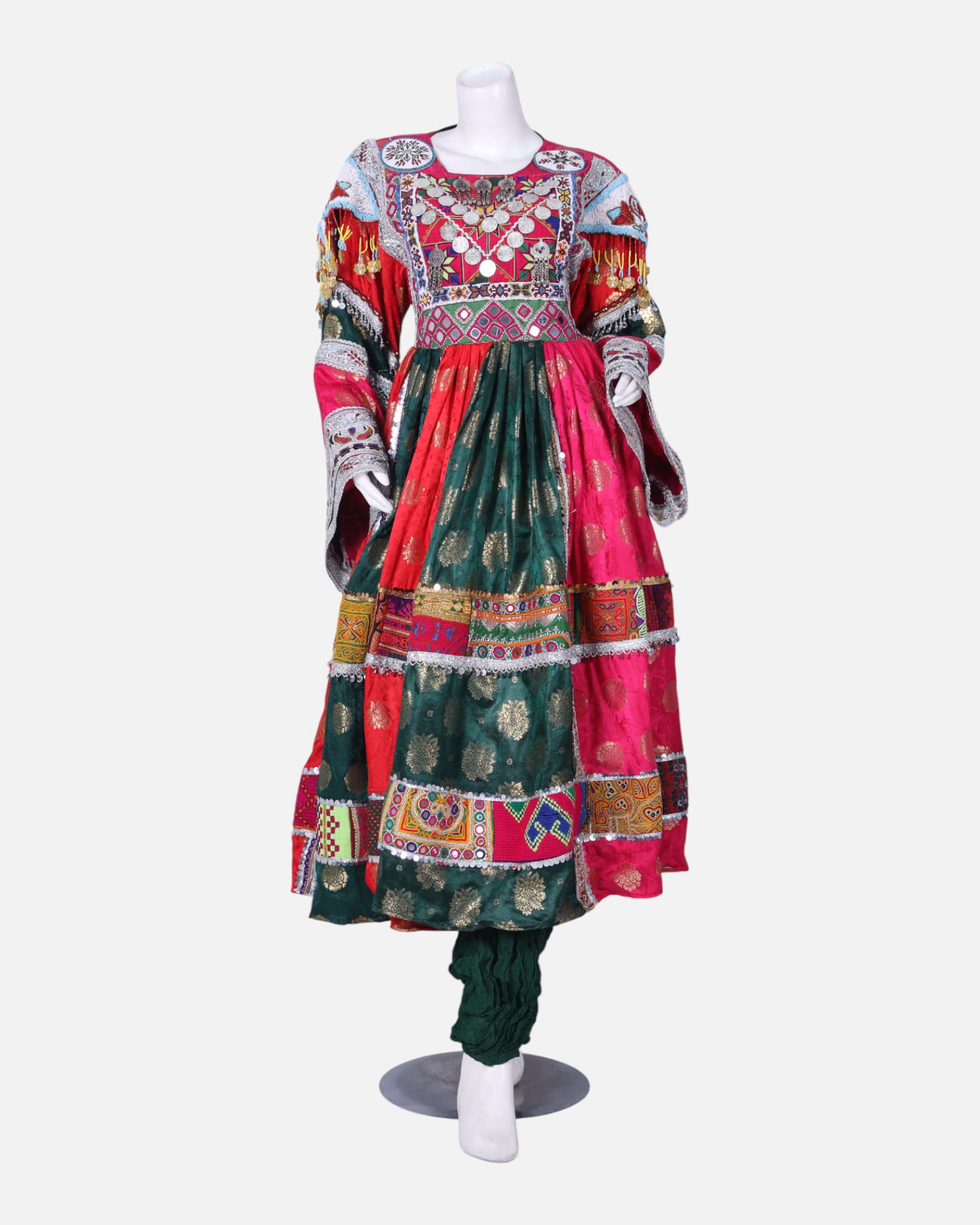 Traditional Afghan Gand Dress | Handmade Embroidered Outfit