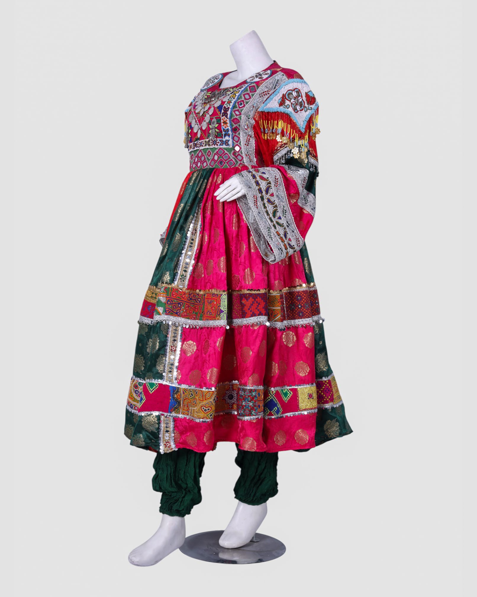 Traditional Afghan Gand Dress | Handmade Embroidered Outfit