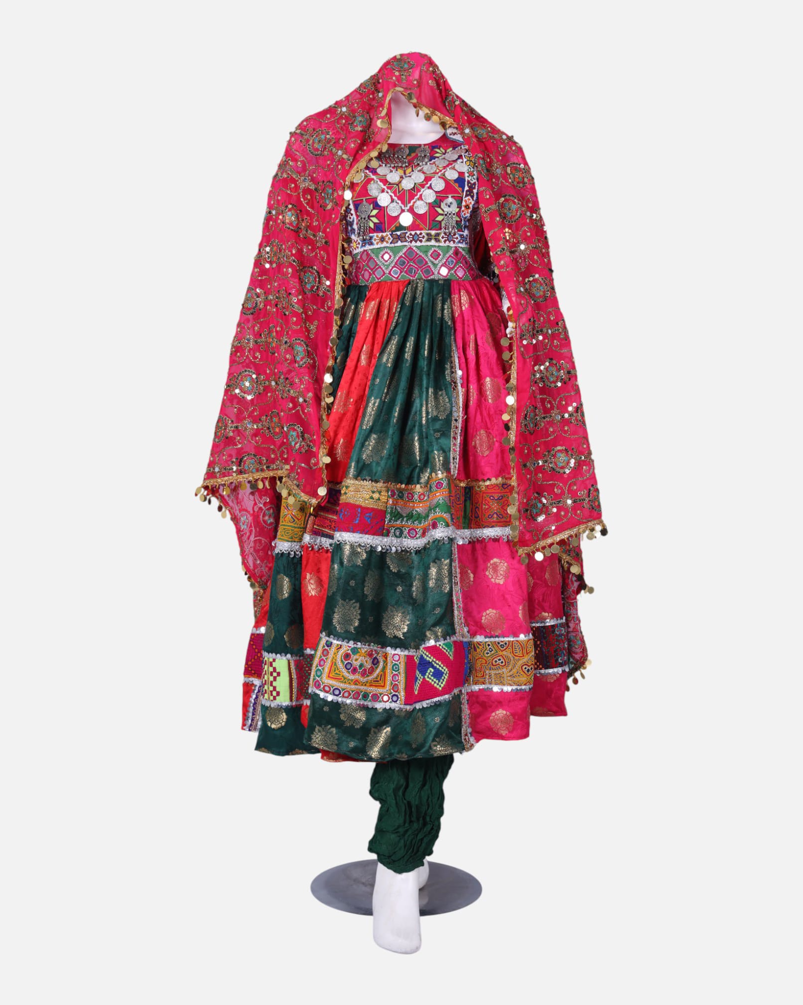 Traditional Afghan Gand Dress | Handmade Embroidered Outfit