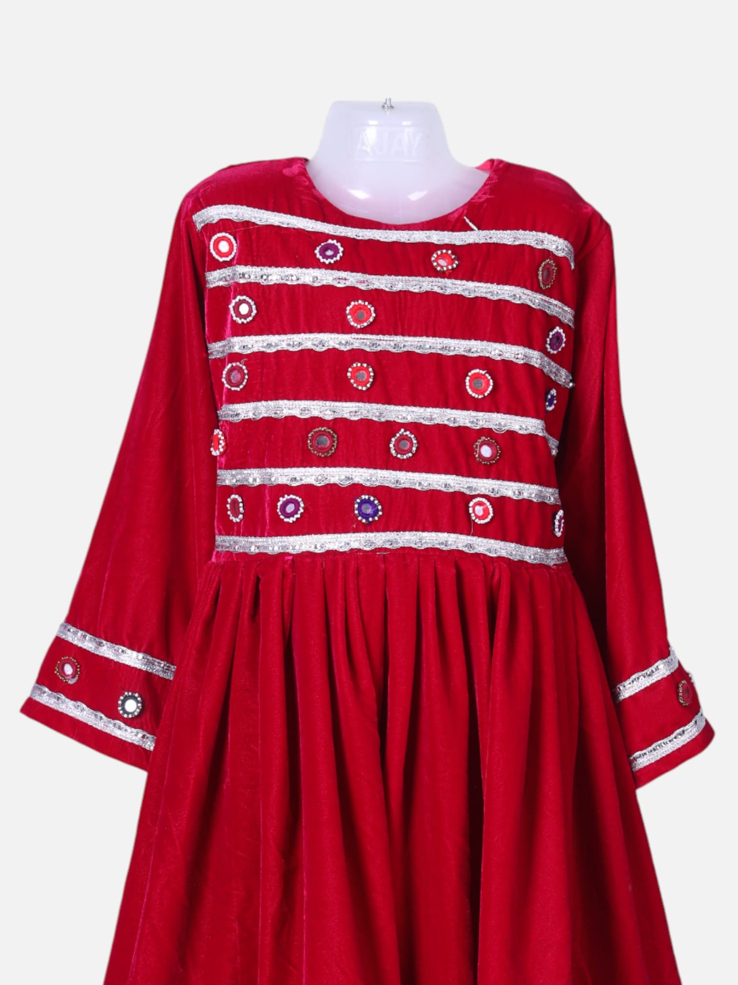 Traditional Afghan Gand Dress | Handcrafted Velvet Outfit