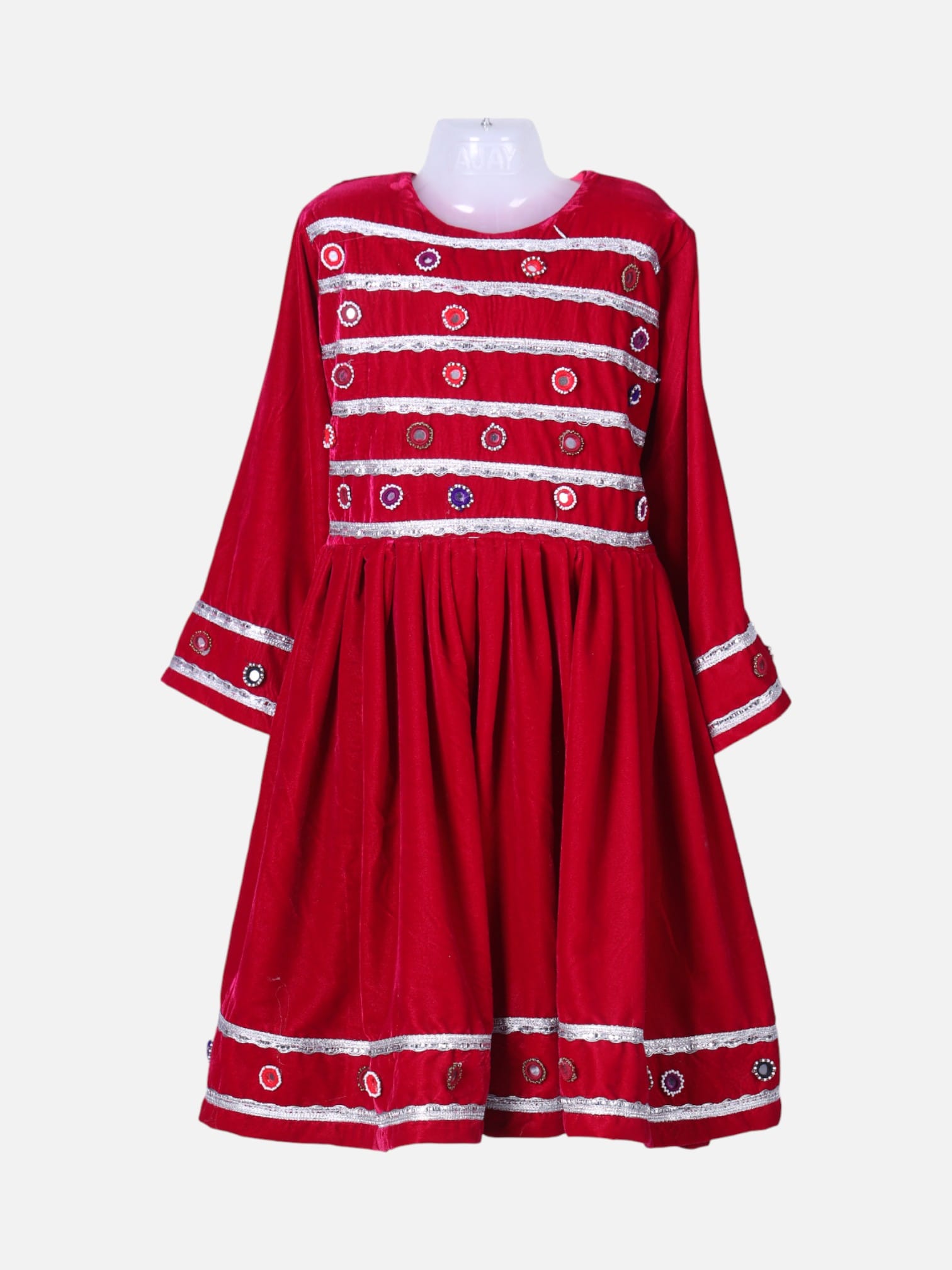 Traditional Afghan Gand Dress | Handcrafted Velvet Outfit