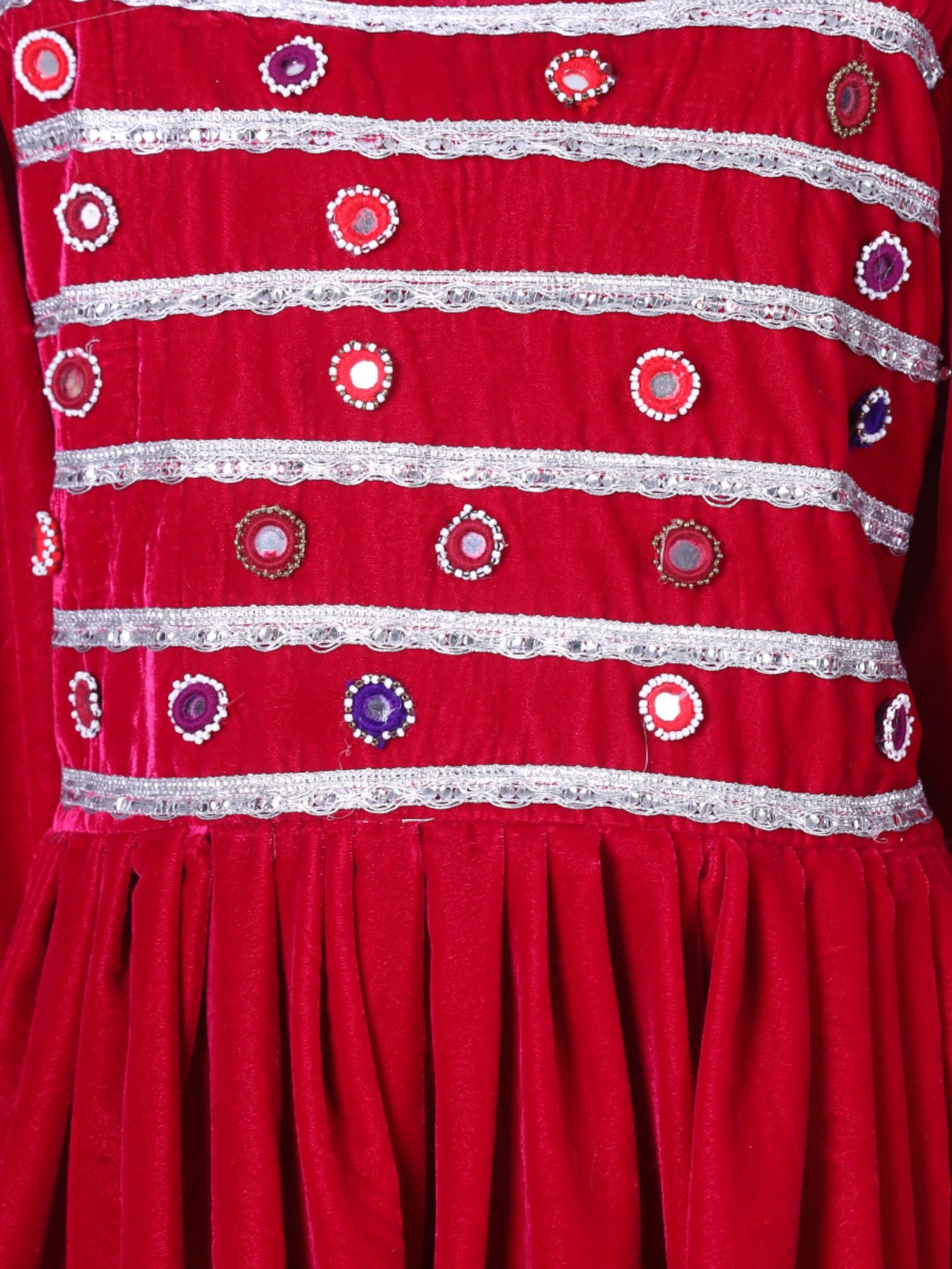 Traditional Afghan Gand Dress | Handcrafted Velvet Outfit