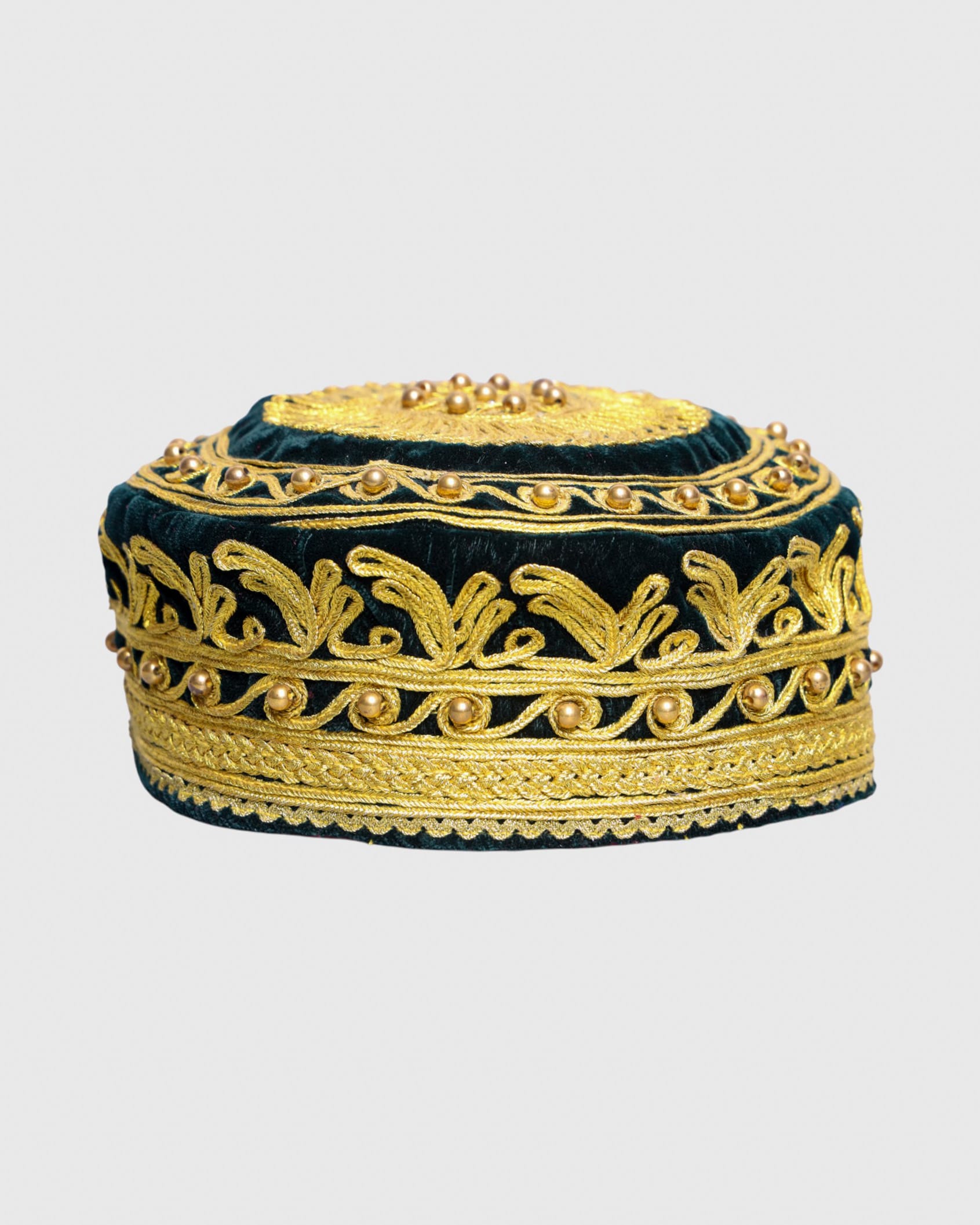 Traditional Afghan Hat | Handcrafted Embroidered Velvet Cap