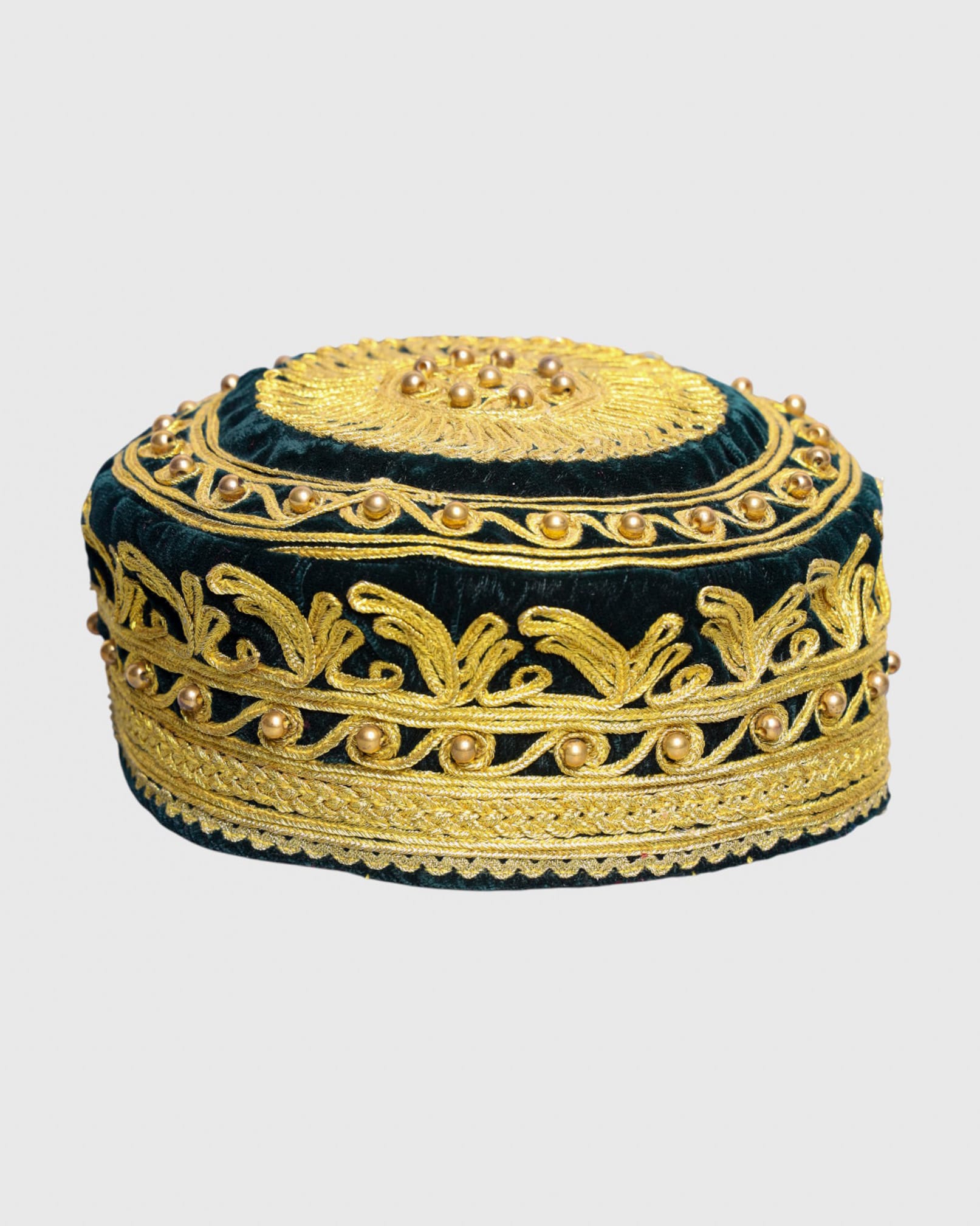Traditional Afghan Hat | Handcrafted Embroidered Velvet Cap