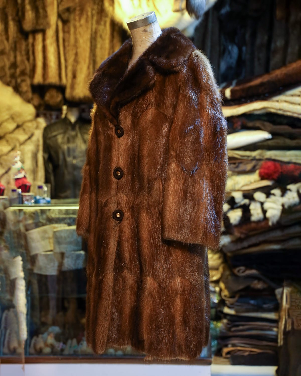 Brown Coat with Elegant Button Detailing