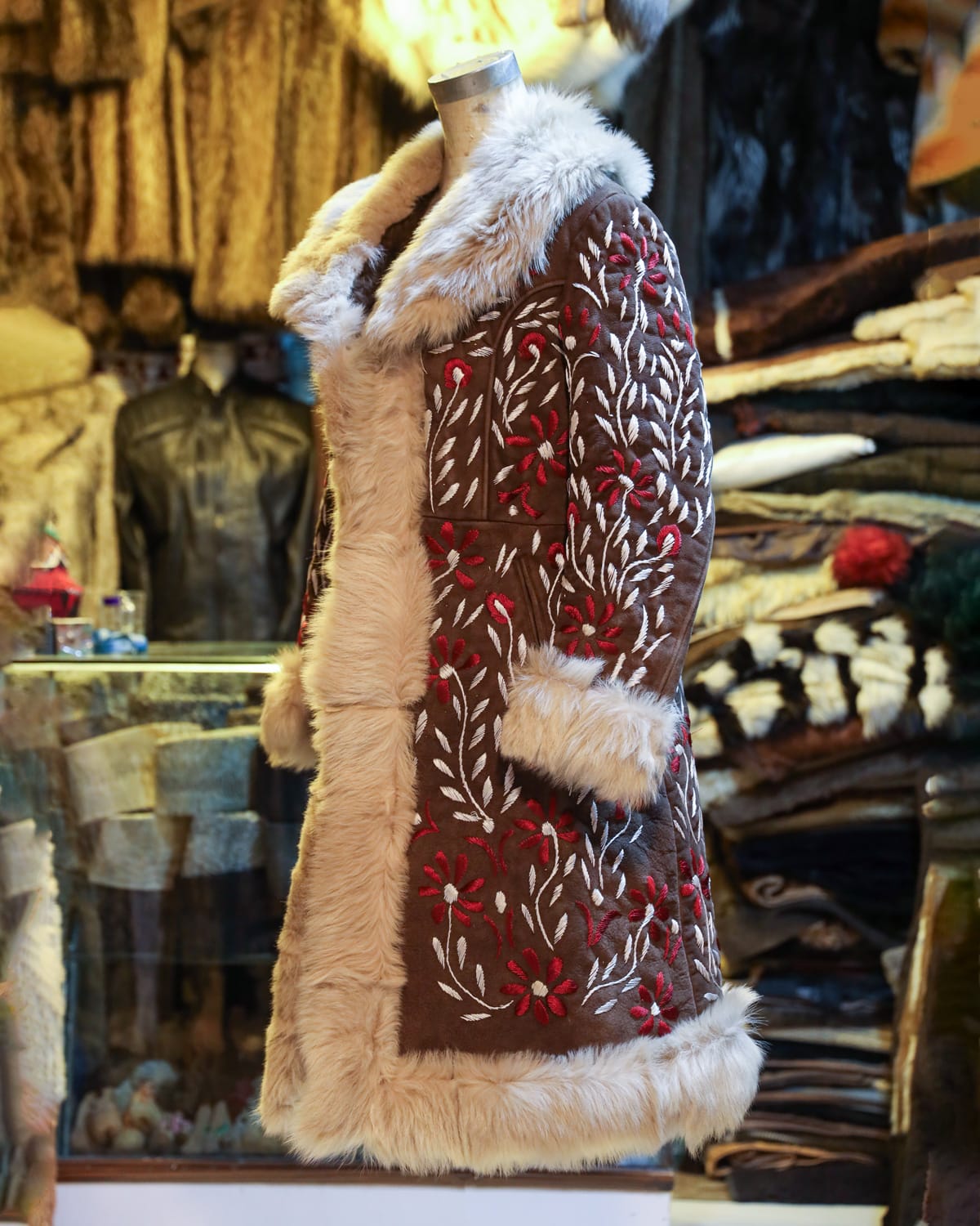 Handcrafted Embroidered Coat with Floral Design
