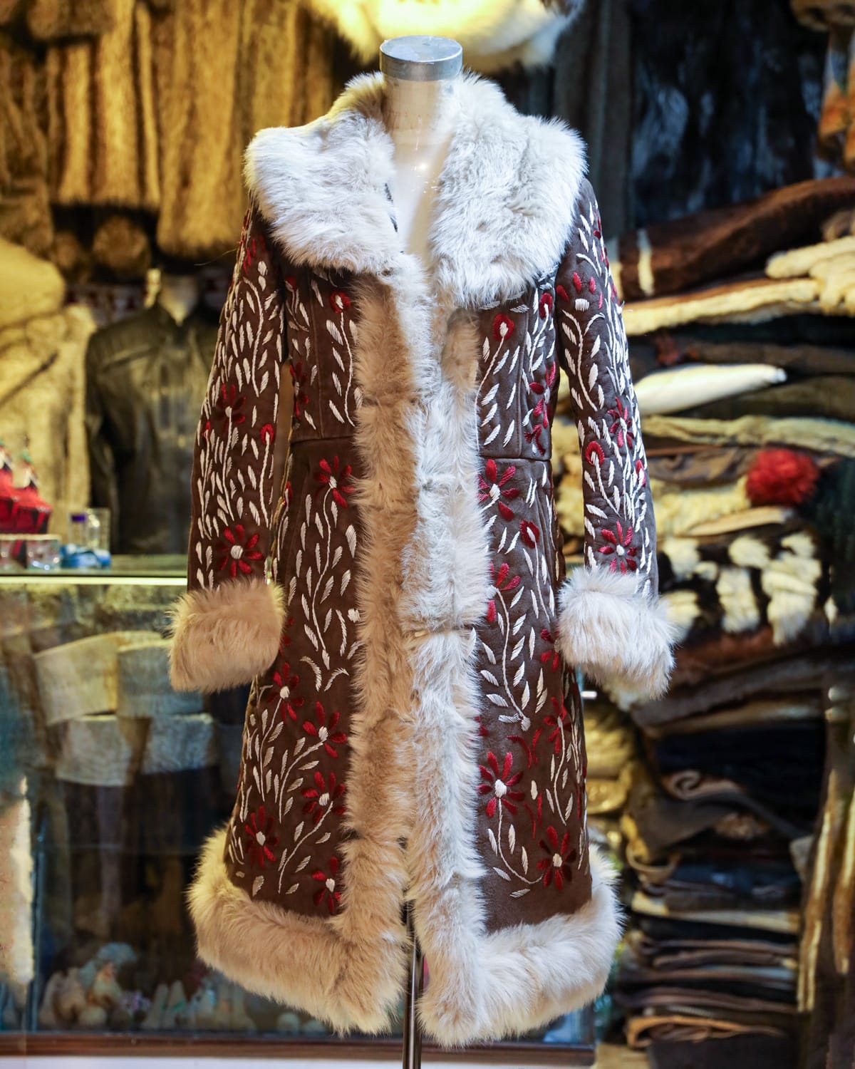 Handcrafted Embroidered Coat with Floral Design
