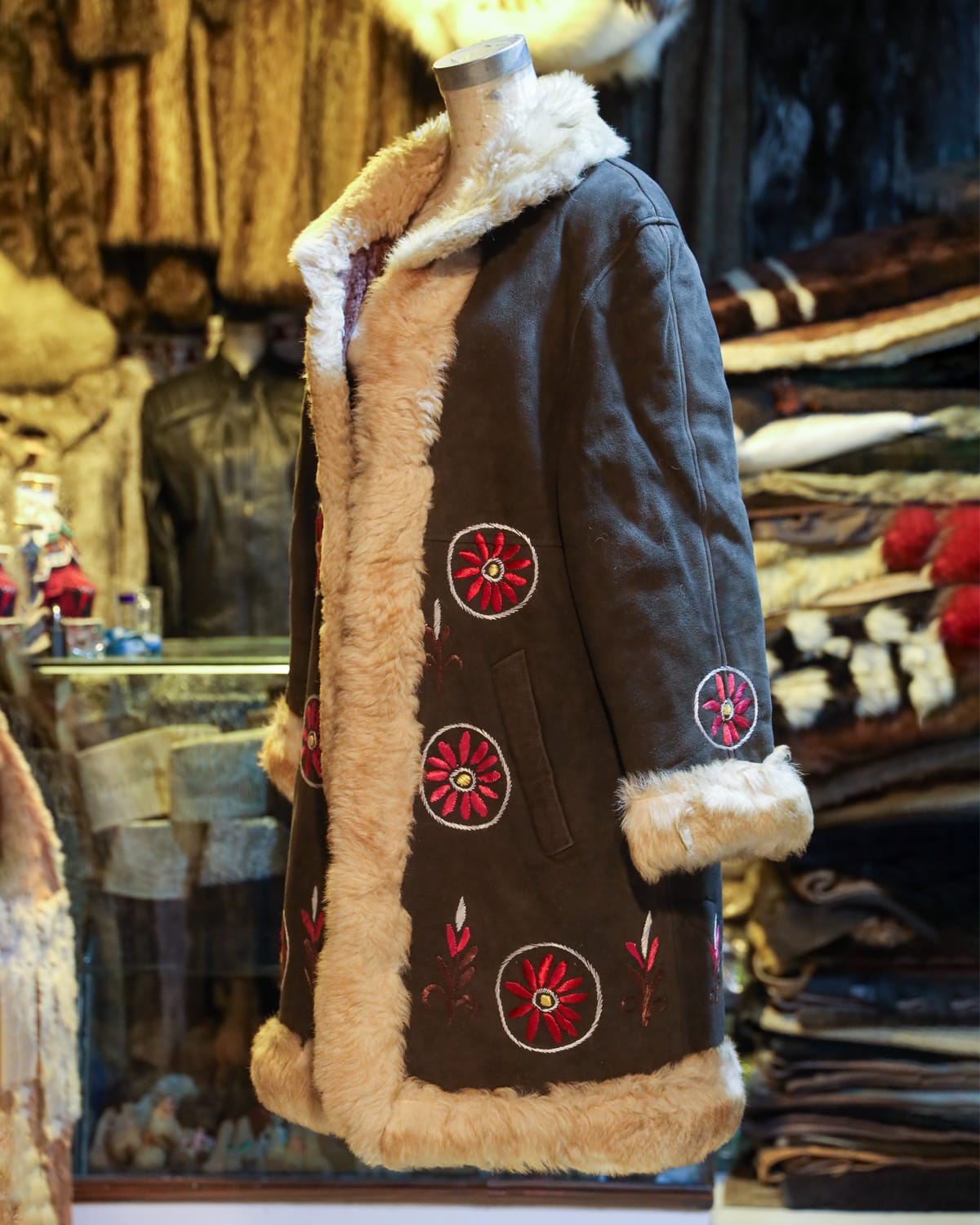 Handcrafted Coat with Floral Embroidery
