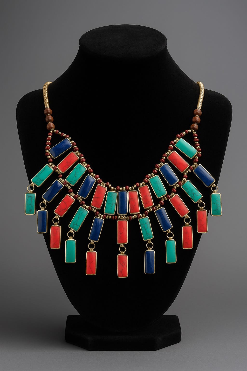 Turqoise & Lapis Lazuli combination Antique Necklace