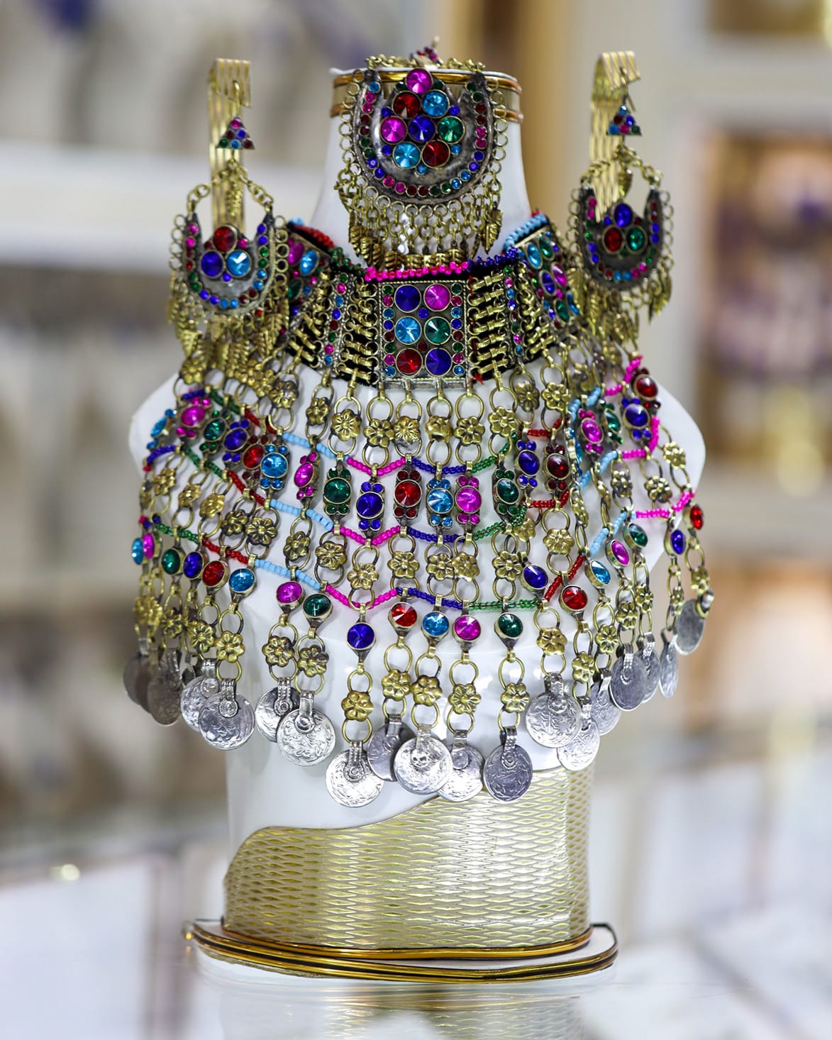 Afghan Multicolored Crystal Jewelry Set