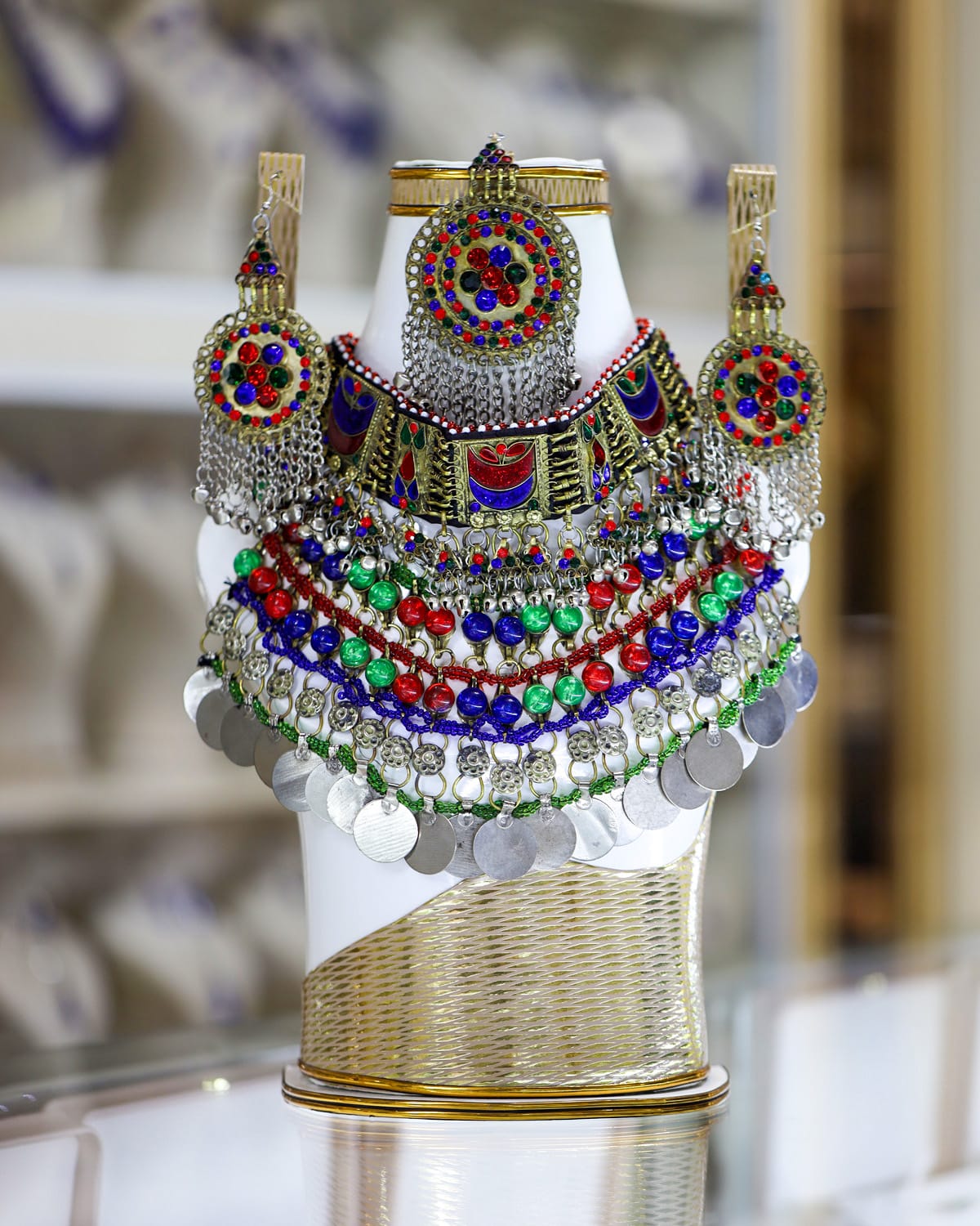 Afghan  Multicolored Kuchi Jewelry Set
