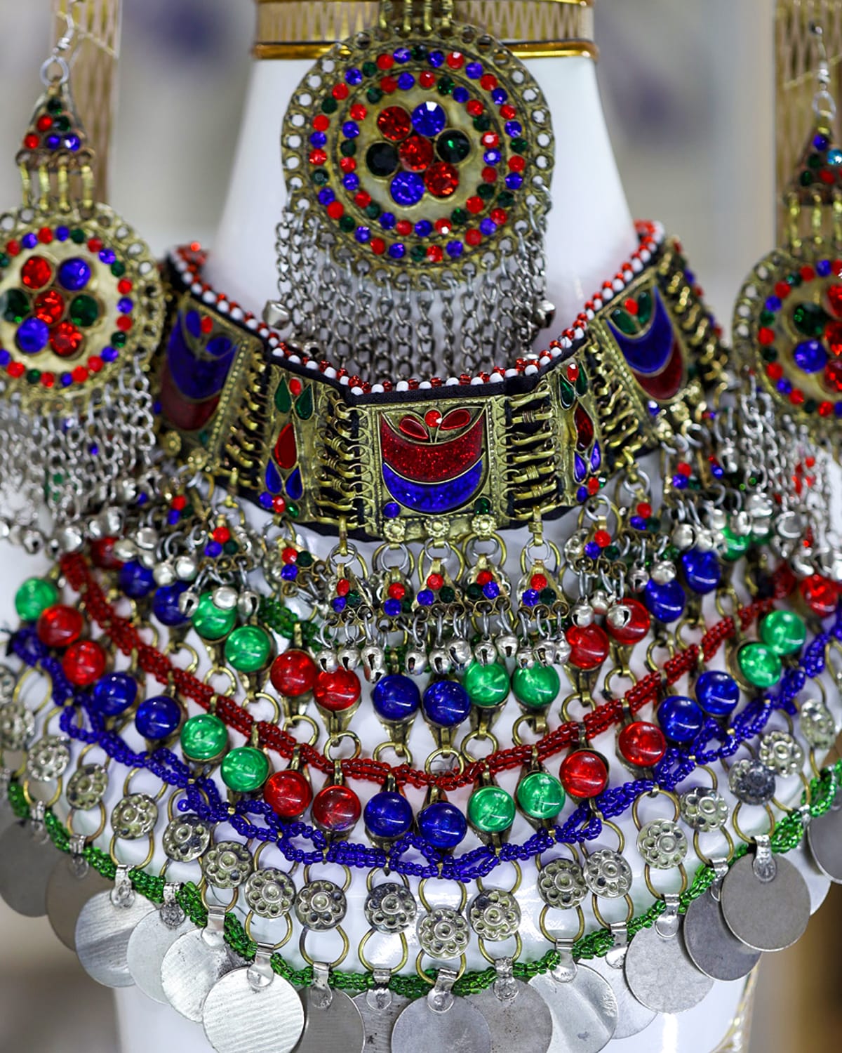 Afghan  Multicolored Kuchi Jewelry Set