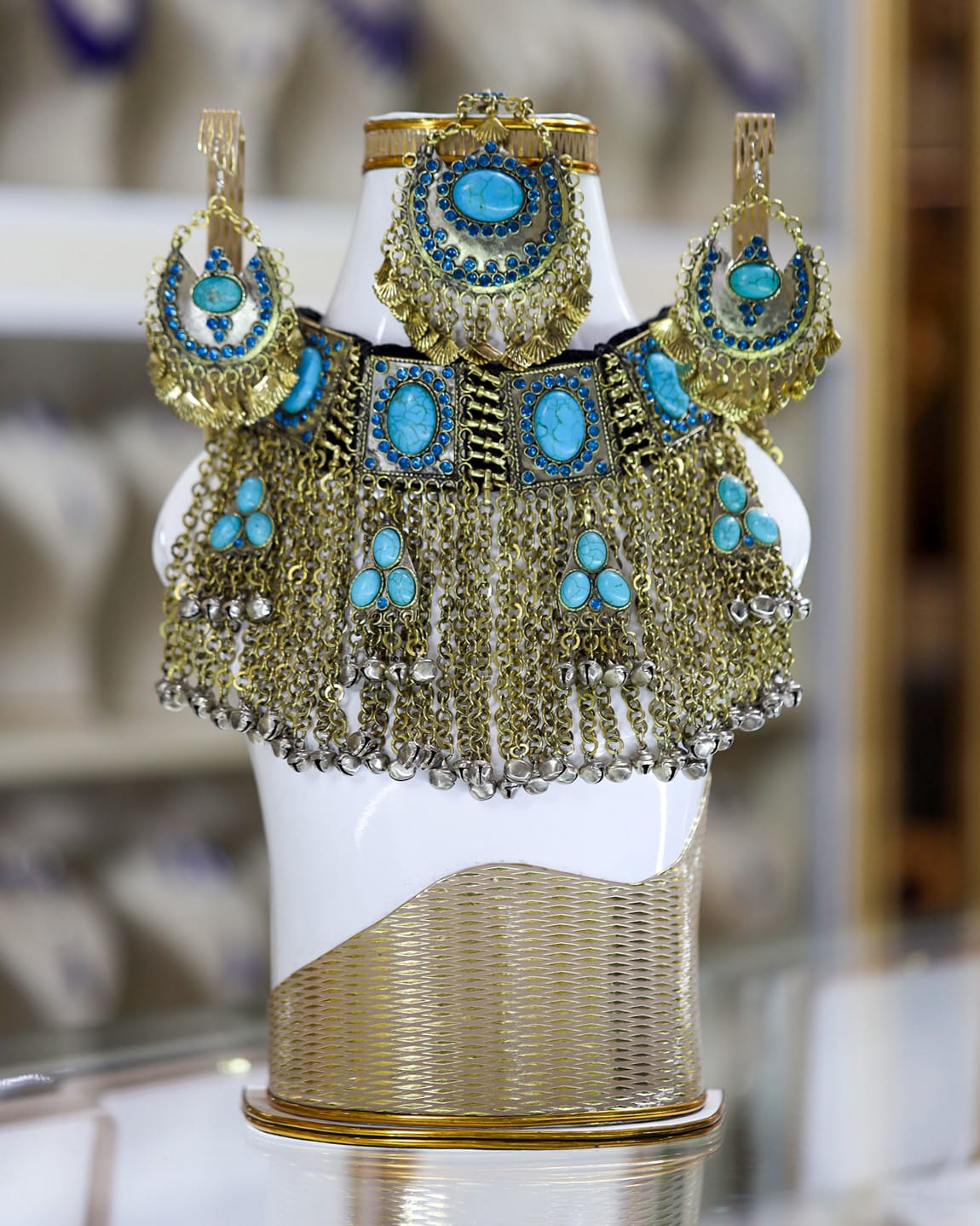 Afghan Turquoise Crystal Jewelry Set